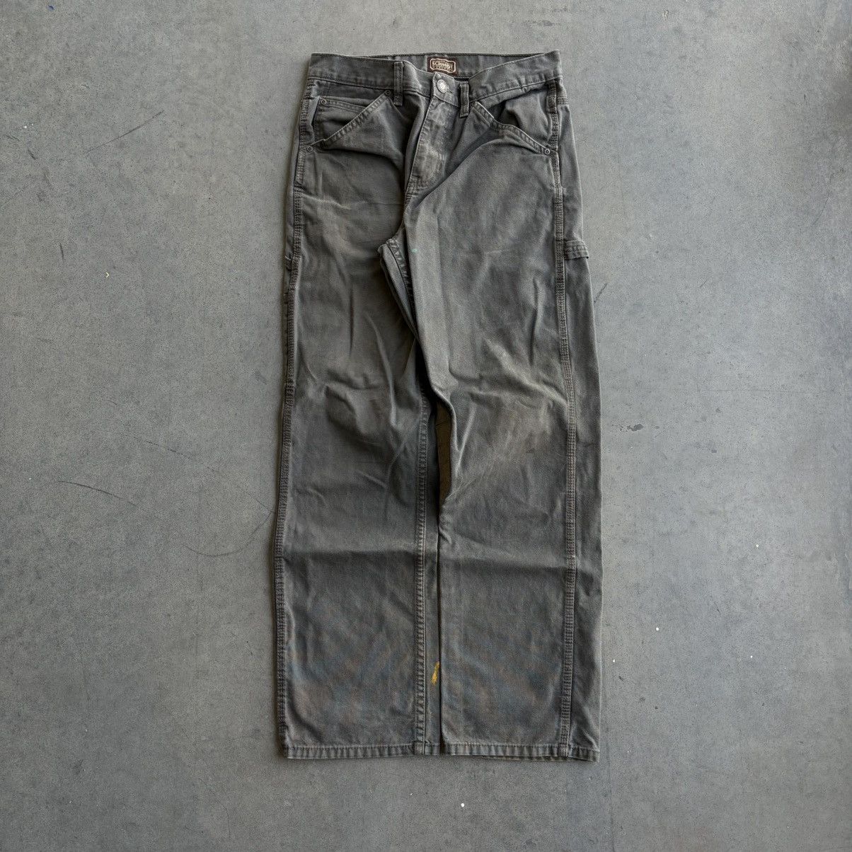 SCHMIDT Vintage Carhartt Style Olive Green Painters Pants 30x32 Size US 30 / EU 46 - 10 Thumbnail