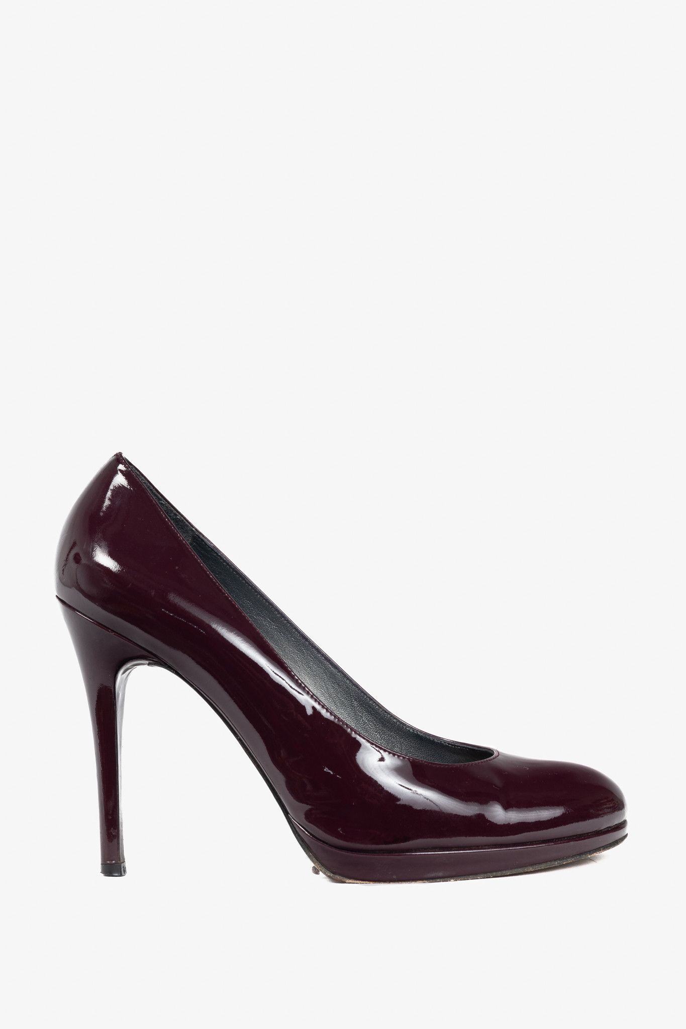 Stuart Weitzman Stuart Weitzman Platswoon Plum Patent-Leather Platform Pumps Size US 10 / IT 40 - 1 Thumbnail