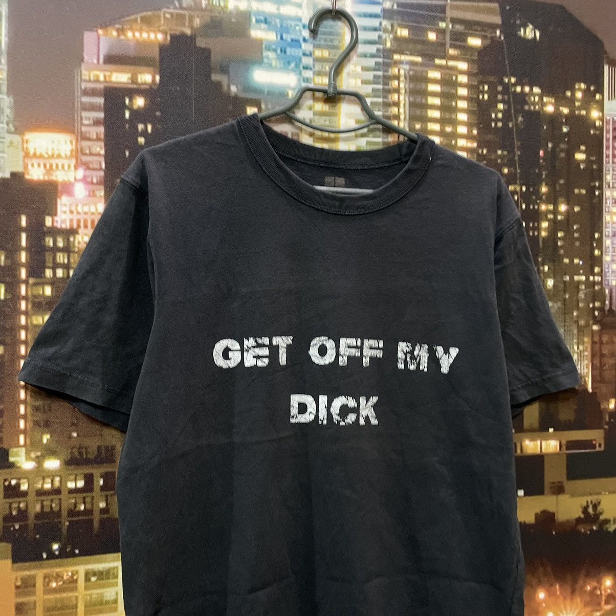 Band Tees VINTAGE Y2K BLACK TEE GET OFF MY DICK PENIS FUNNY PORNO Size US M / EU 48-50 / 2 - 2 Thumbnail