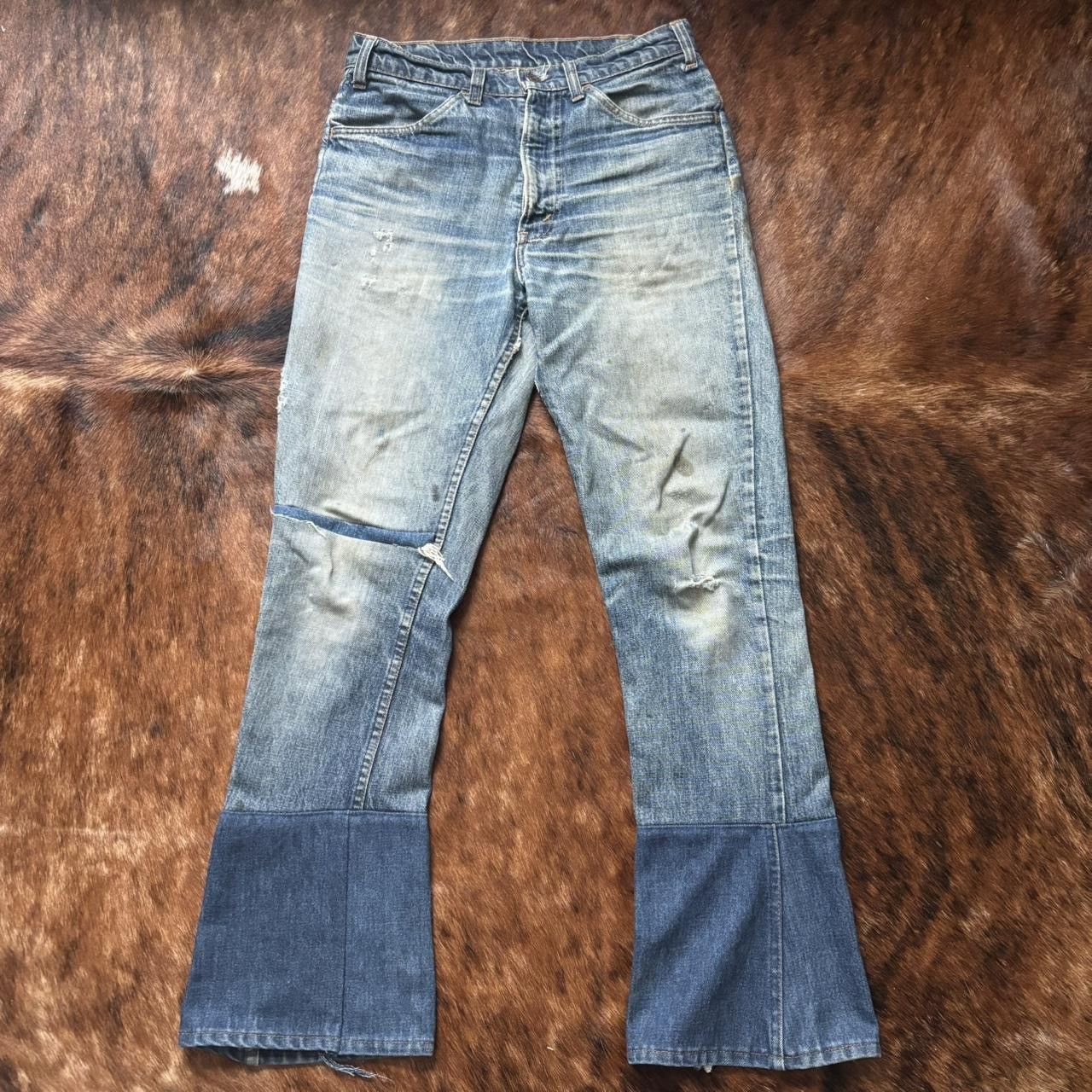 Levi's Vintage 1970s Repaired Bootcut Levis Size US 31 - 1 Thumbnail