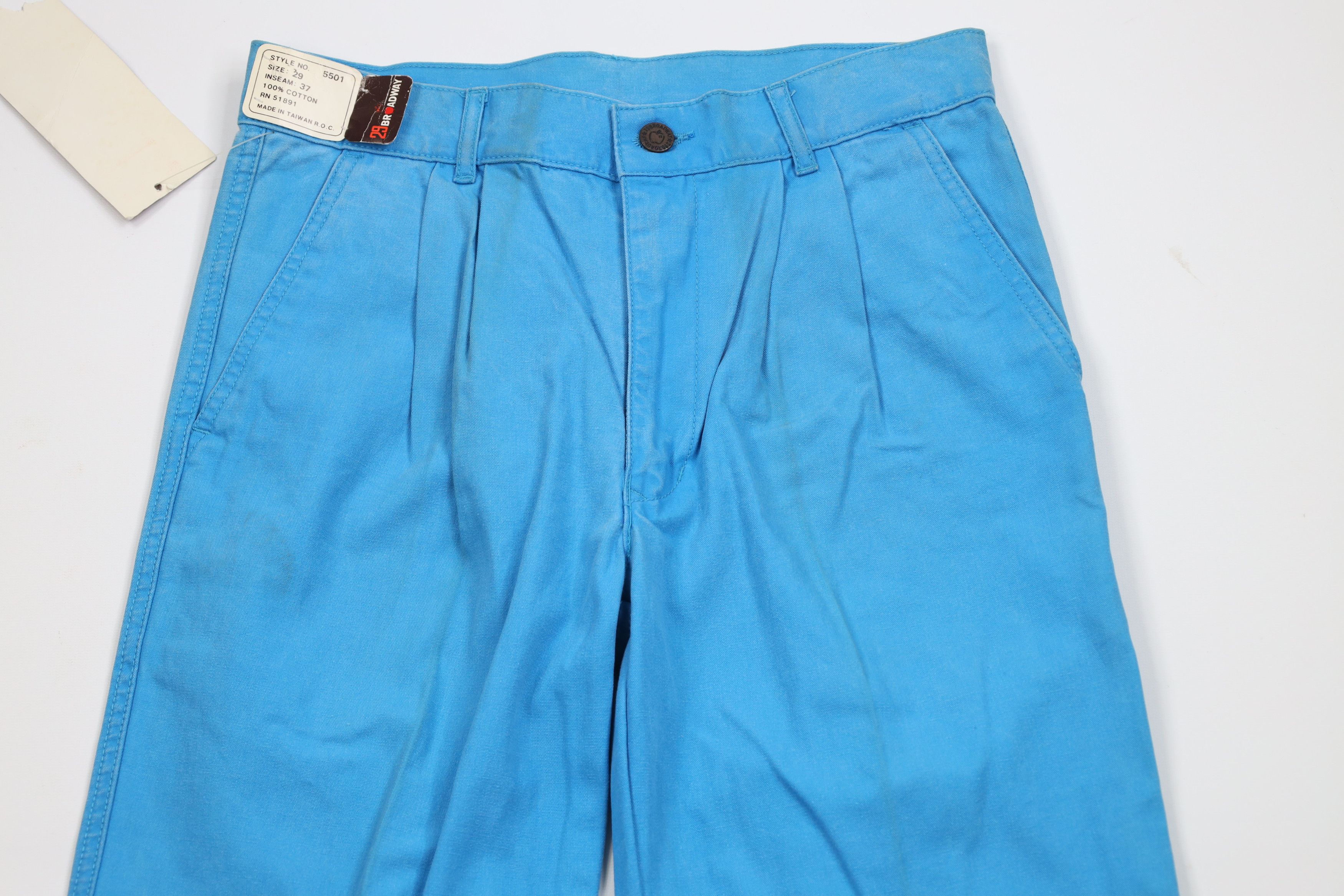 Vintage Deadstock Vintage 80s 90s Streetwear Straight Leg Pants Blue Size US 29 - 2 Thumbnail