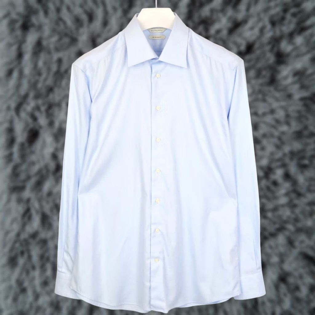 Suitsupply Suitsupply Slim Fit Formal Shirt Blue 41 / 16 Spread Collar Shirt Mens Size 42R - 1 Thumbnail
