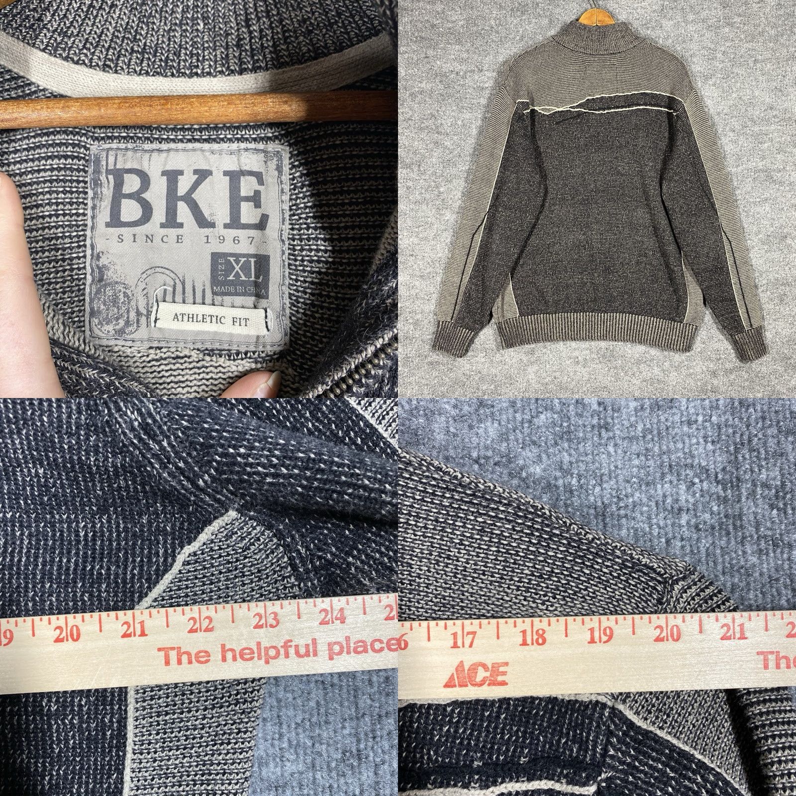 Vintage Buckle Sweater Men XL Knit 1/4 Zip Mock Neck Pullover Athletic Fit Gray Size US XL / EU 56 / 4 - 8 Thumbnail