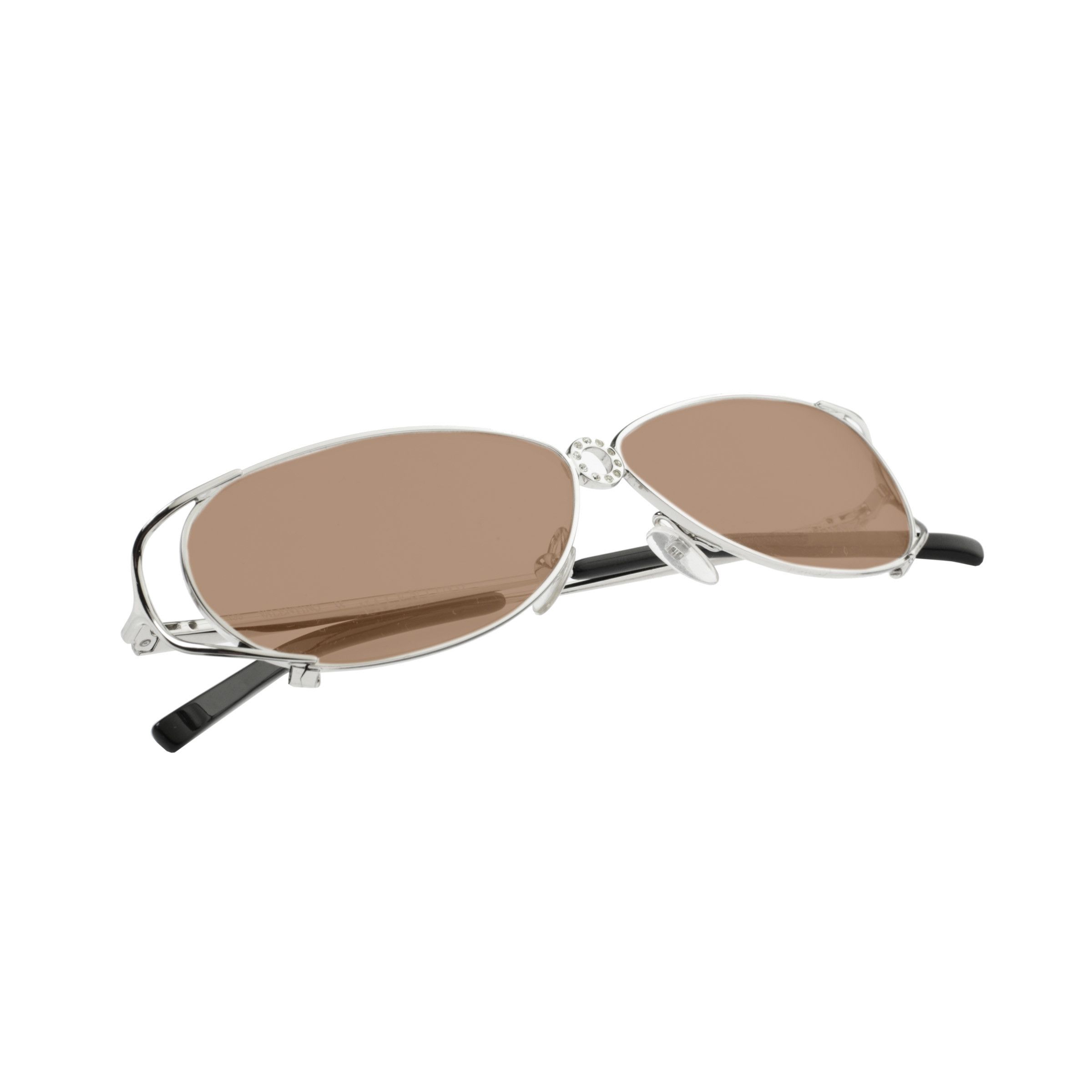 Valentino Valentino '90s Crystals Silver Frames Sunglasses Brown Size ONE SIZE - 2 Thumbnail
