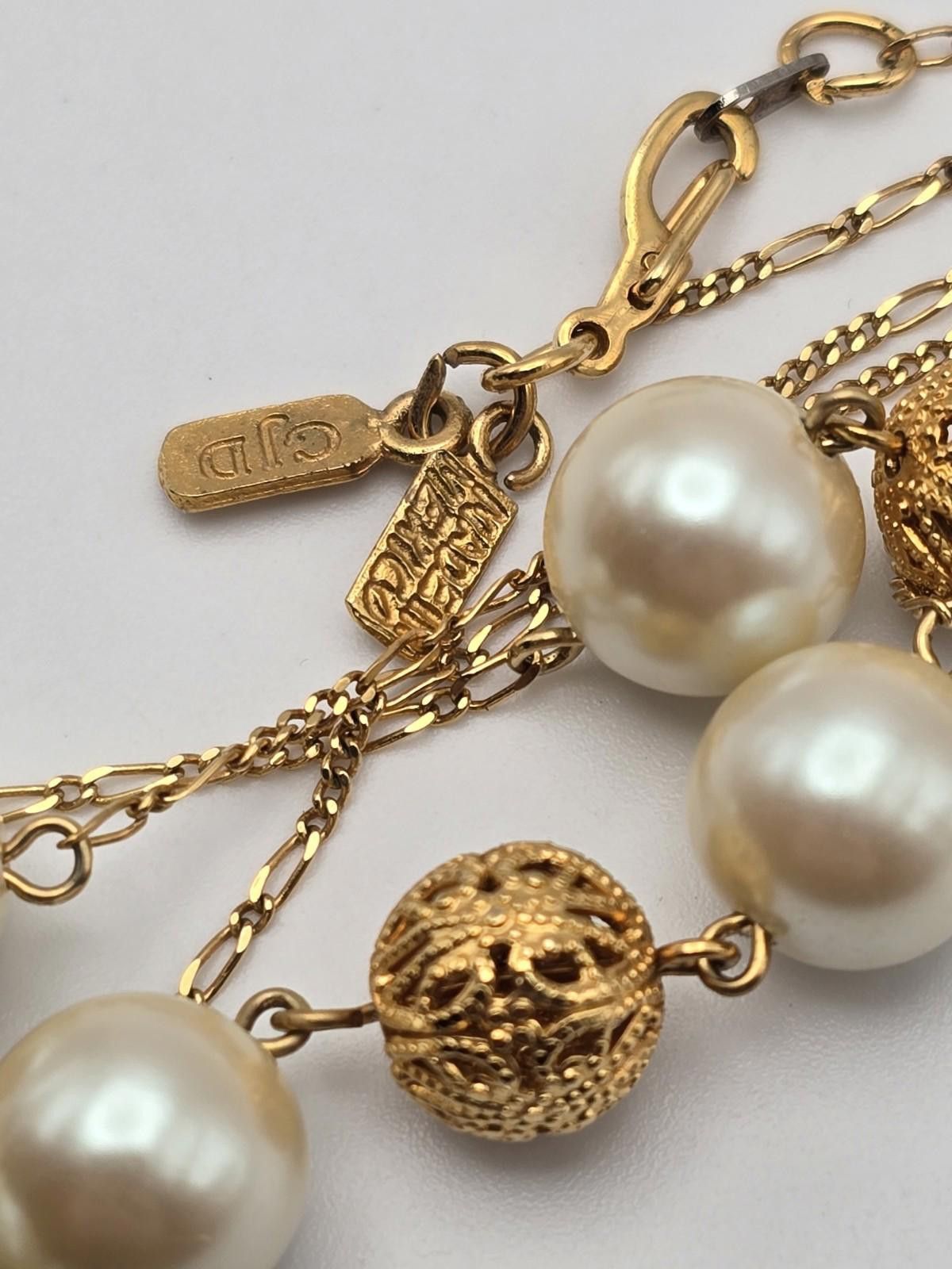 Other Vintage GJD Mexico Necklace 30" Gold Tone Filigree Pearls Size ONE SIZE - 3 Thumbnail