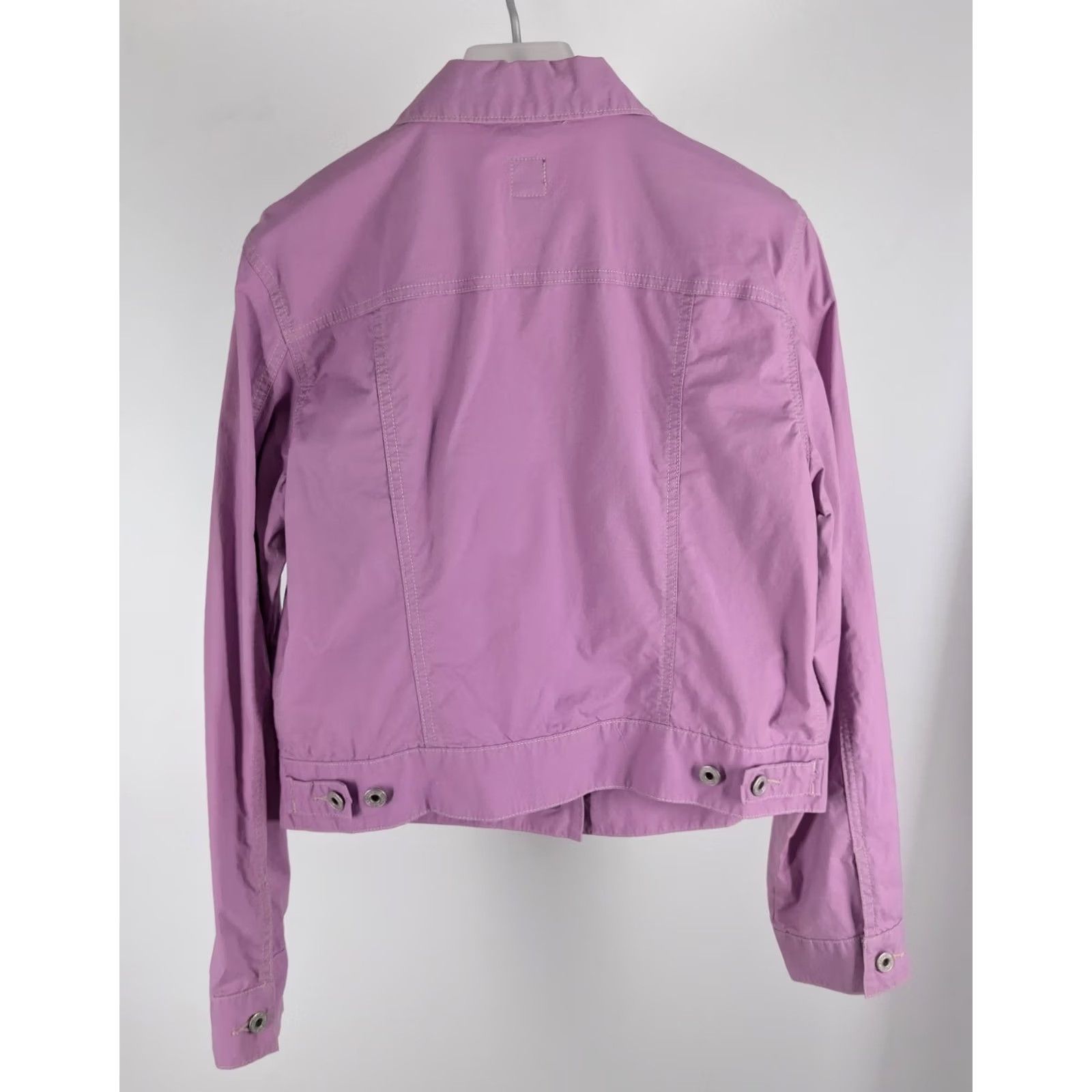 Gap VINTAGE Gap Pink Stretch Trucker Jacket Women L Short Sleeve Summer 2001 Y2K 00s Pop Modern Trendy Barbiecore Size L / US 10 / IT 46 - 3 Thumbnail