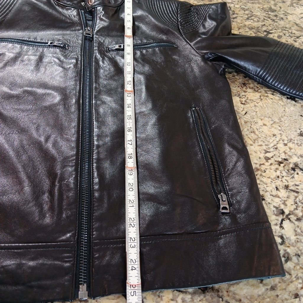 Guess Stunning GUESS Womens Leather Jacket Moto Style Black Size S / US 4 / IT 40 - 4 Thumbnail