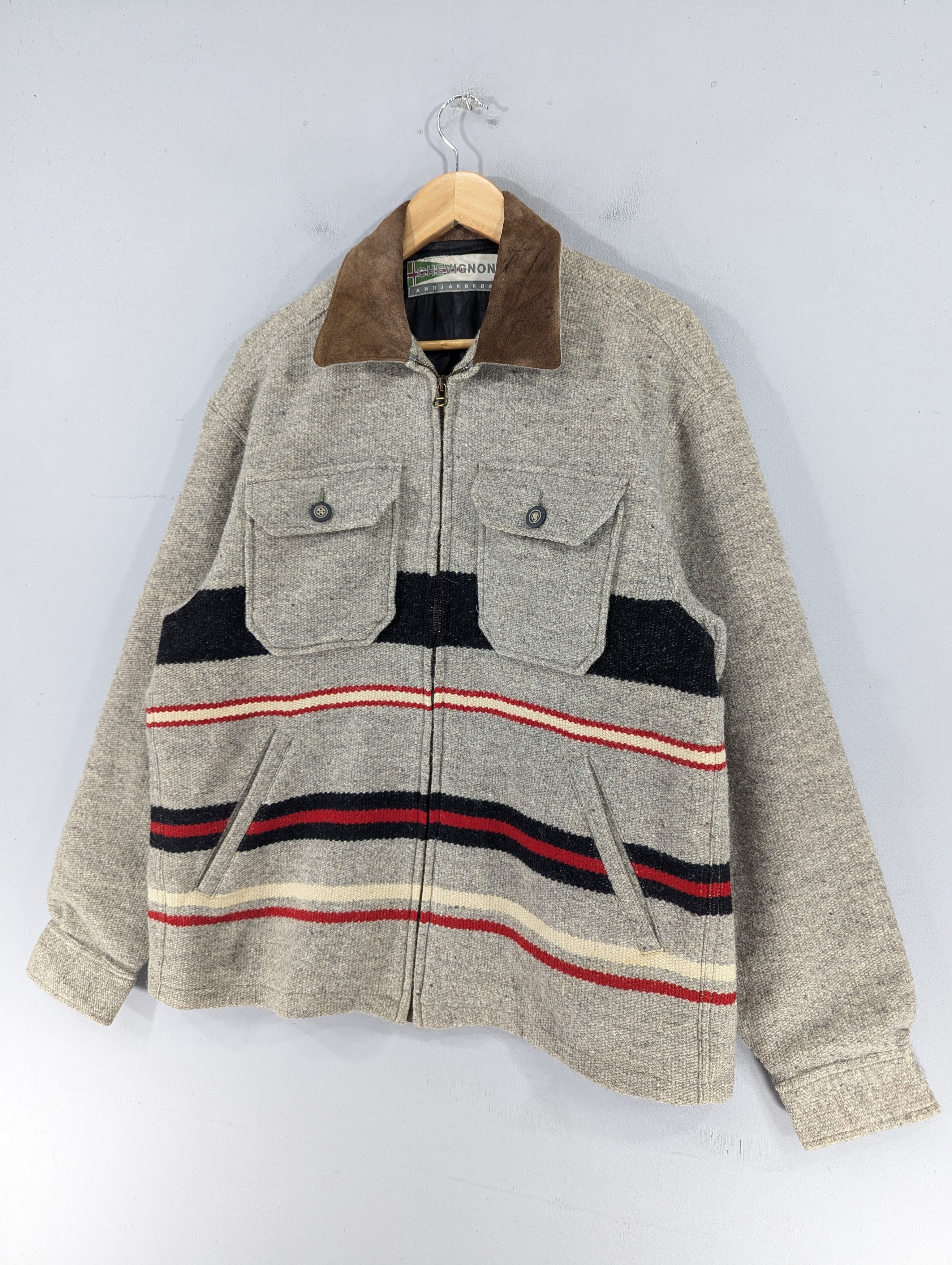 Chevignon Vintage Chevignon Andjakorda Wool Zipper Jacket Size US M / EU 48-50 / 2 - 2 Thumbnail