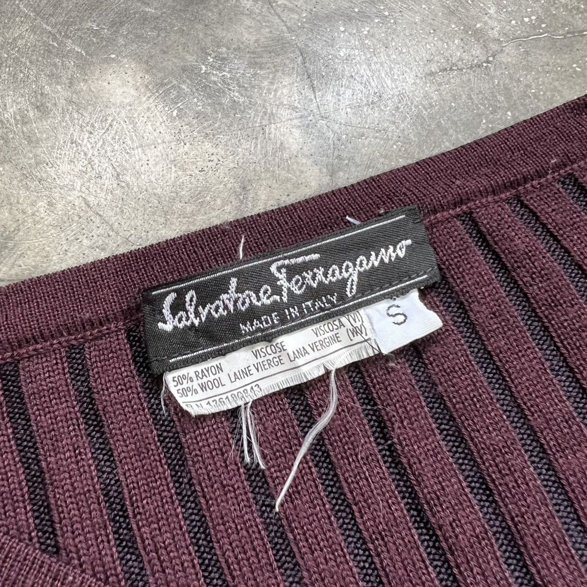 Salvatore Ferragamo Vintage 90s Salvatore Ferragamo Ribbed Knit Cardigan Size S / US 4 / IT 40 - 6 Thumbnail