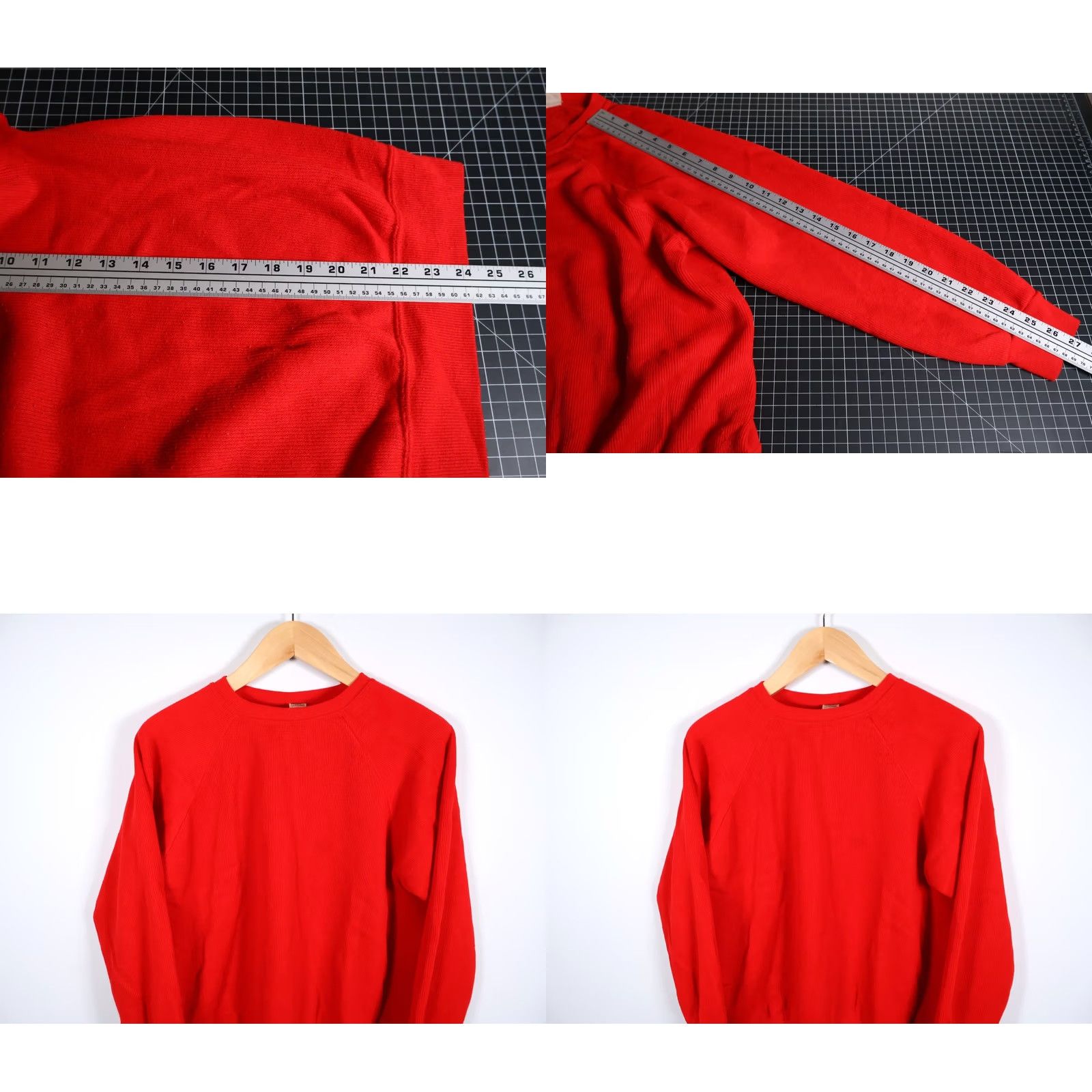 Vintage VINTAGE Sportswear Sweatshirt Shirt Adult Large Red Raglan Sleeve Creslan Acrylic USA Made Size US L / EU 52-54 / 3 - 8 Thumbnail