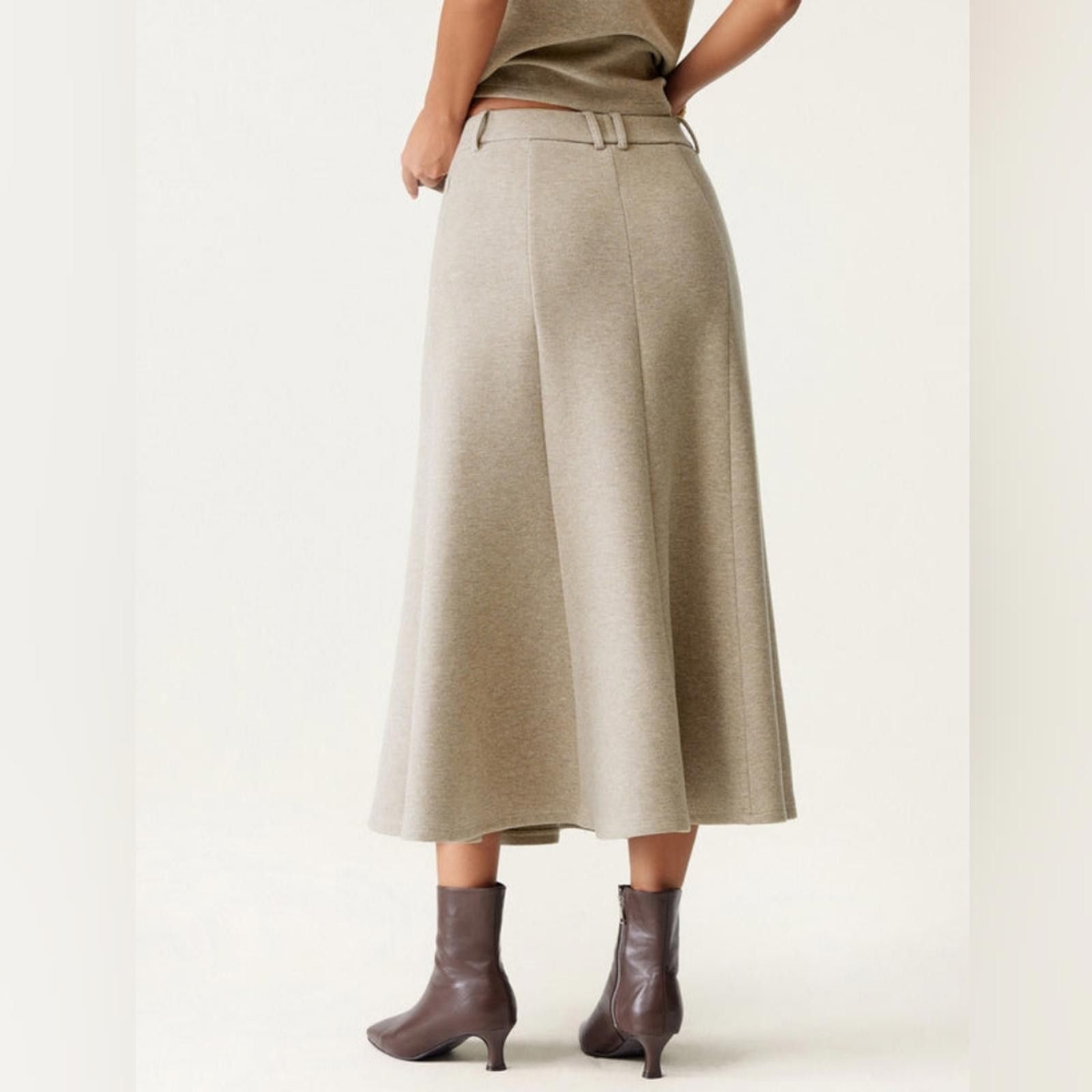 Designer OGL Black FuzzLuxe High Waisted Umbrella Hem Midi Skirt Size 36" / US 14 / IT 50 - 5 Thumbnail