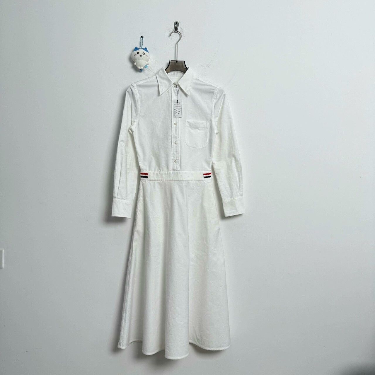 Thom Browne Thom Browne White Striped Shirt Dress Size S / US 4 / IT 40 - 1 Thumbnail