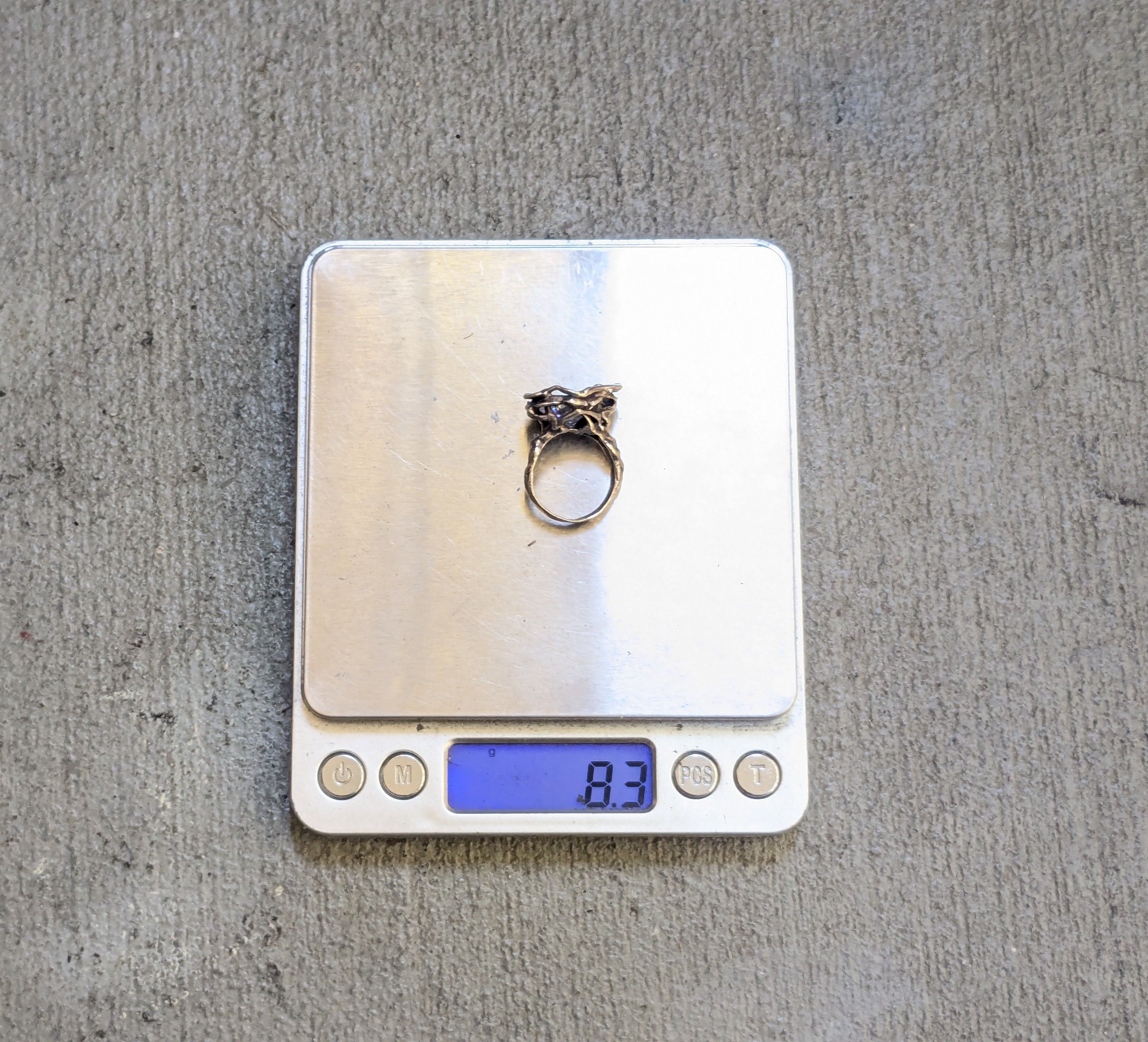 Jewelry × Vintage Sterling Silver Ring 6.75 CZ Brutalist Modern Avant Garde Size ONE SIZE - 16 Thumbnail