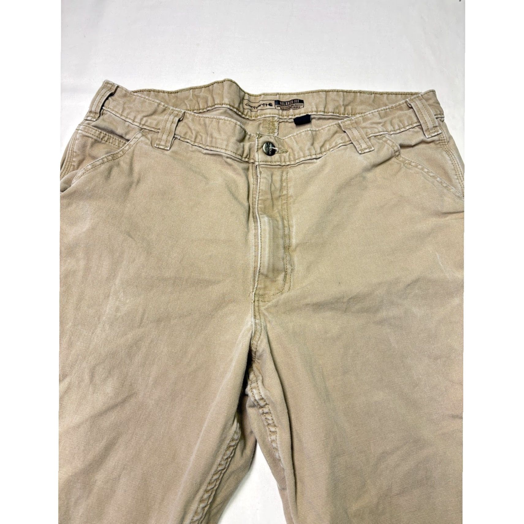 Carhartt Carhartt Pants Mens Relaxed Fit Khaki 38x32 BN2291 Beige Cotton Blend Workwear Trousers Size US 38 / EU 54 - 2 Thumbnail
