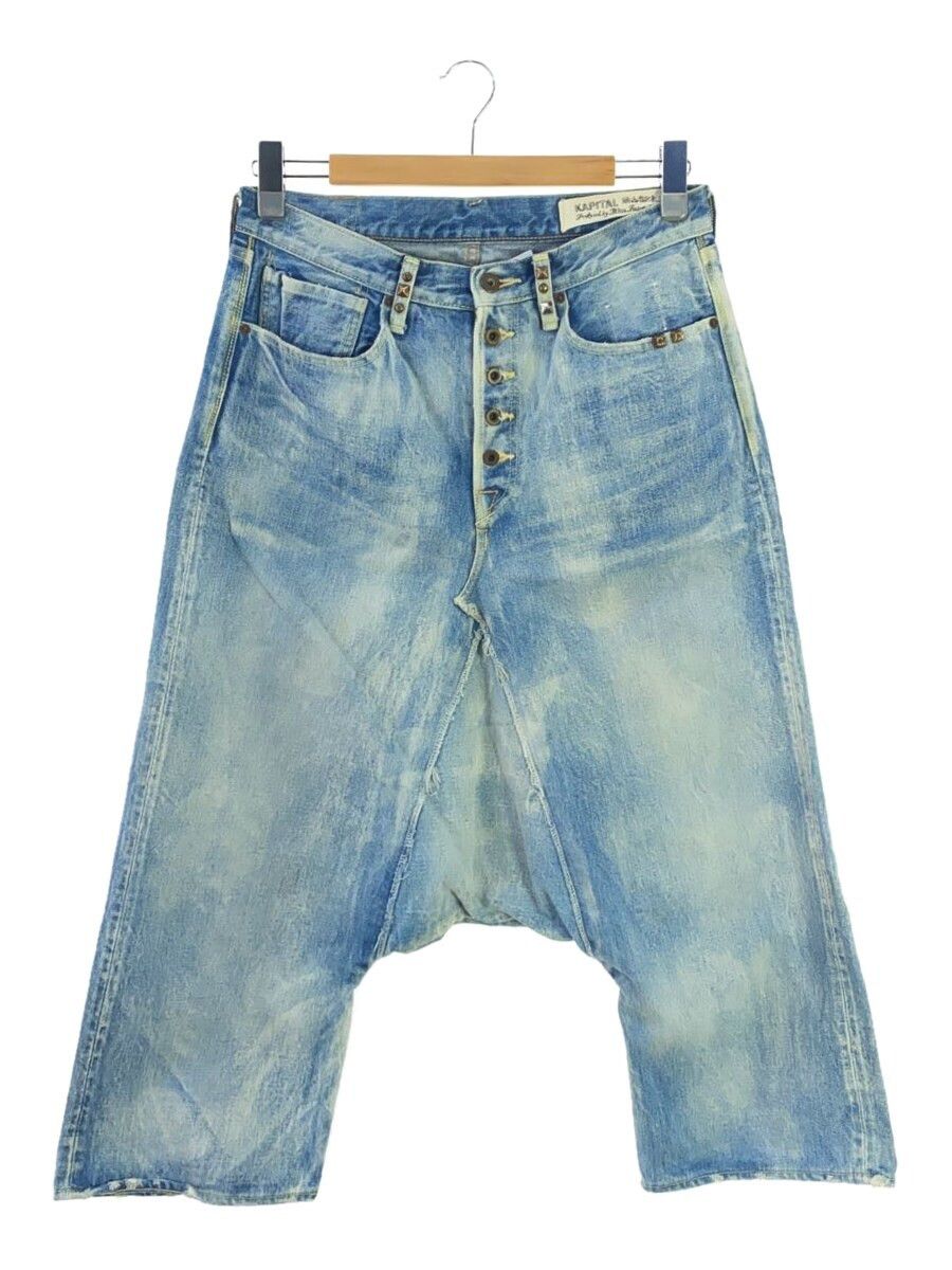 image of Kapital Denim Cotton Button Ply Plain Studs Sarouel Pants Indigo, Men's (Size 31)