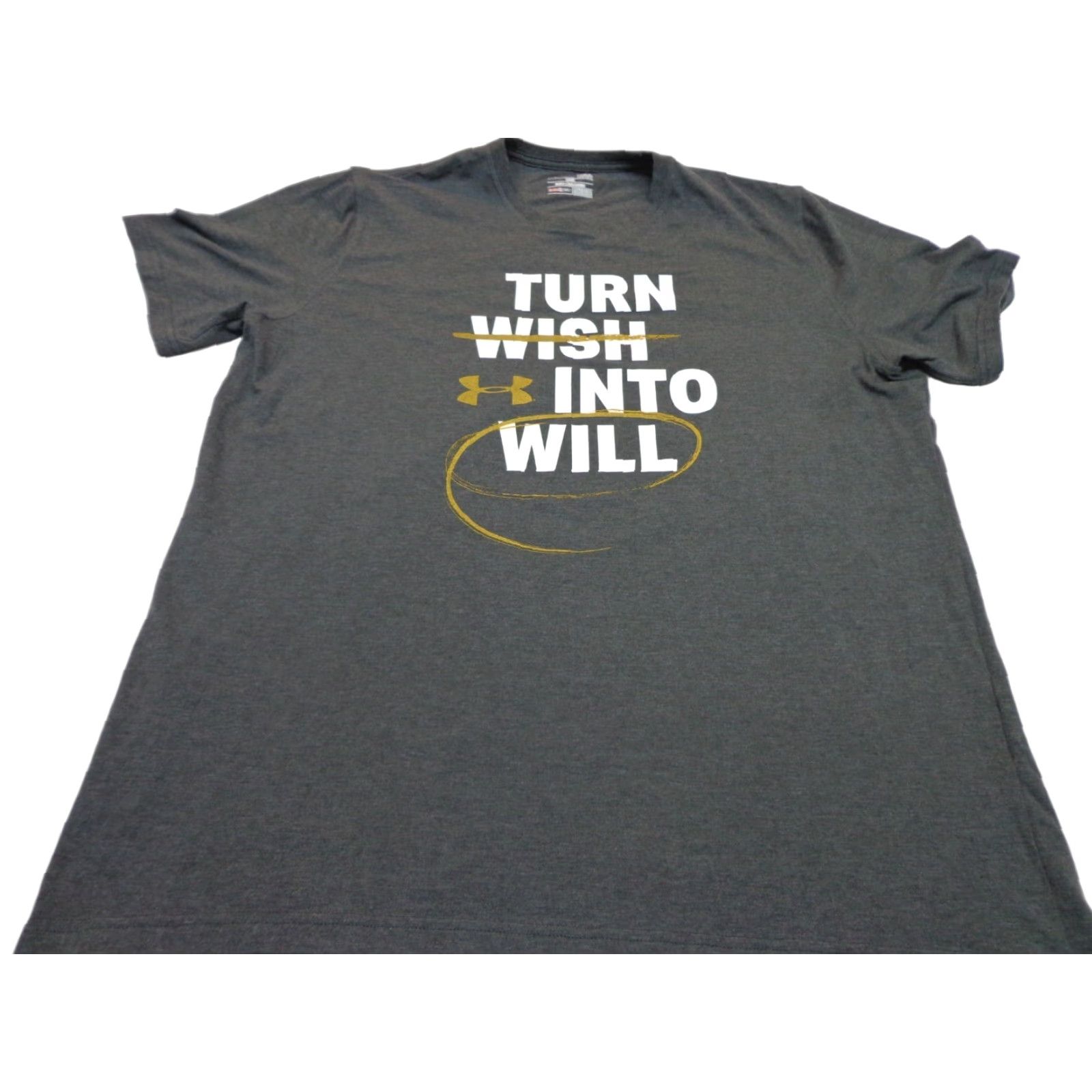 Under Armour UNDER ARMOUR HEATGEAR TURN WISH INTO WILL TEAMMATE TEE T SHIRT LARGE LOOSE Crew Neck Short Sleeve Gray Mens Regular Size Type T-Shirt Size US L / EU 52-54 / 3 - 1 Thumbnail