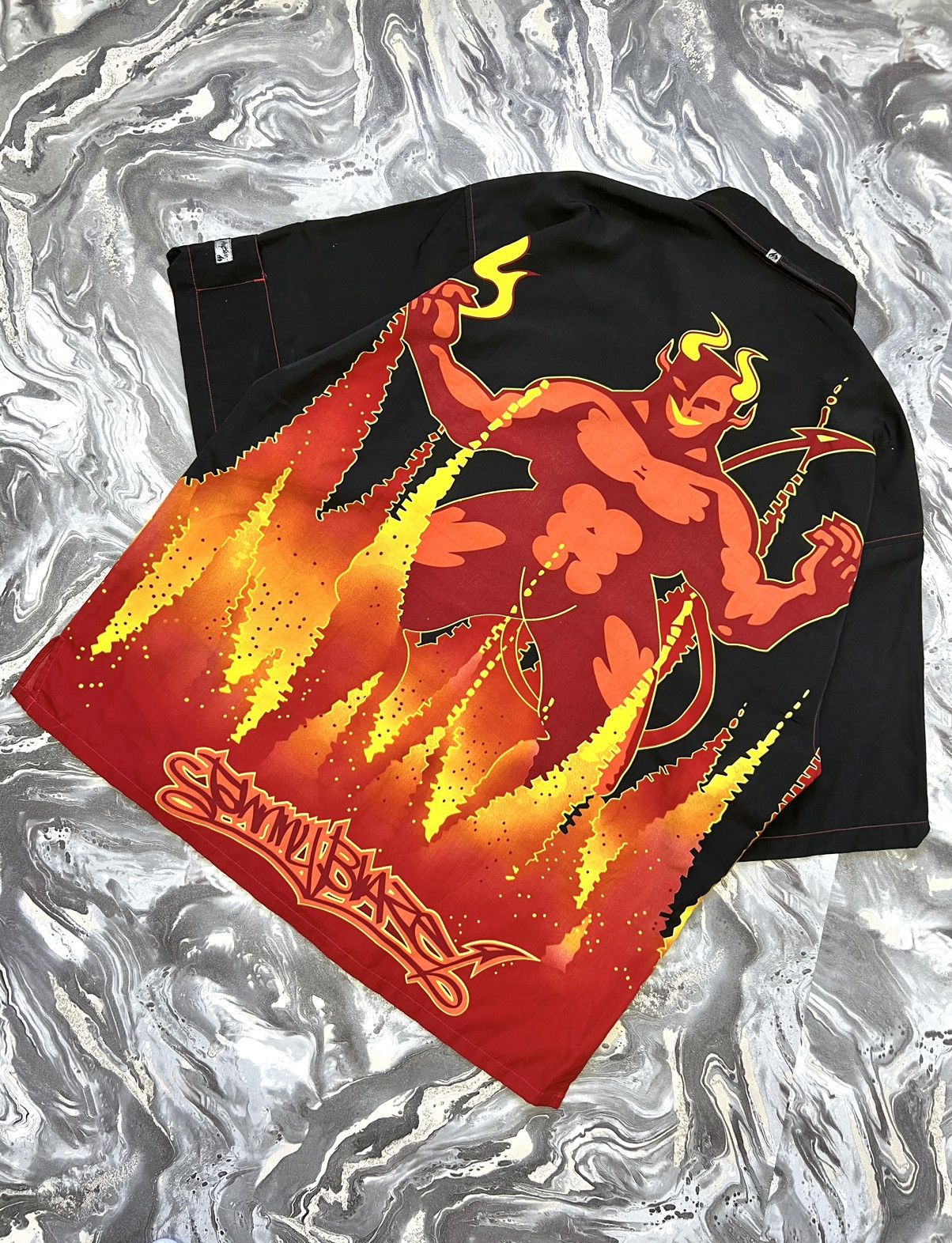 Japanese Brand × Rap Tees × Vintage Vintage Y2k Johny Blaze Anime Rap Oversize XL Button Shirt Size US XL / EU 56 / 4 - 3 Thumbnail