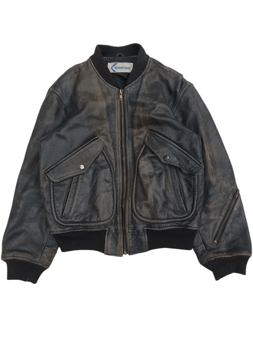 Vintage Vintage Kushitani Leather Jacket Embroided Logo Size US L / EU 52-54 / 3 - 3 Thumbnail