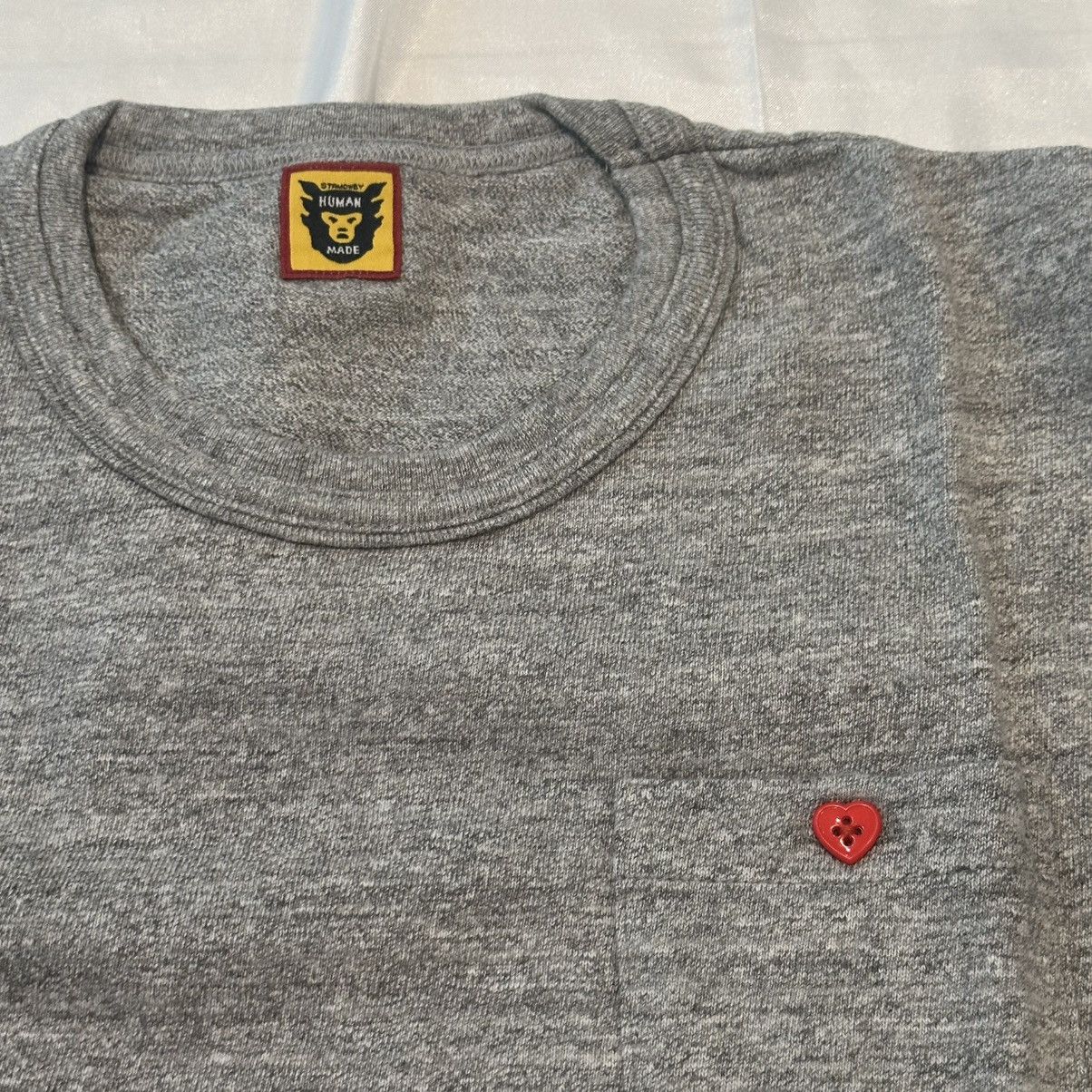 Human Made HUMAN MADE HEART BUTTON POCKET TEE GREY japan made Size US XXL / EU 58 / 5 - 4 Thumbnail
