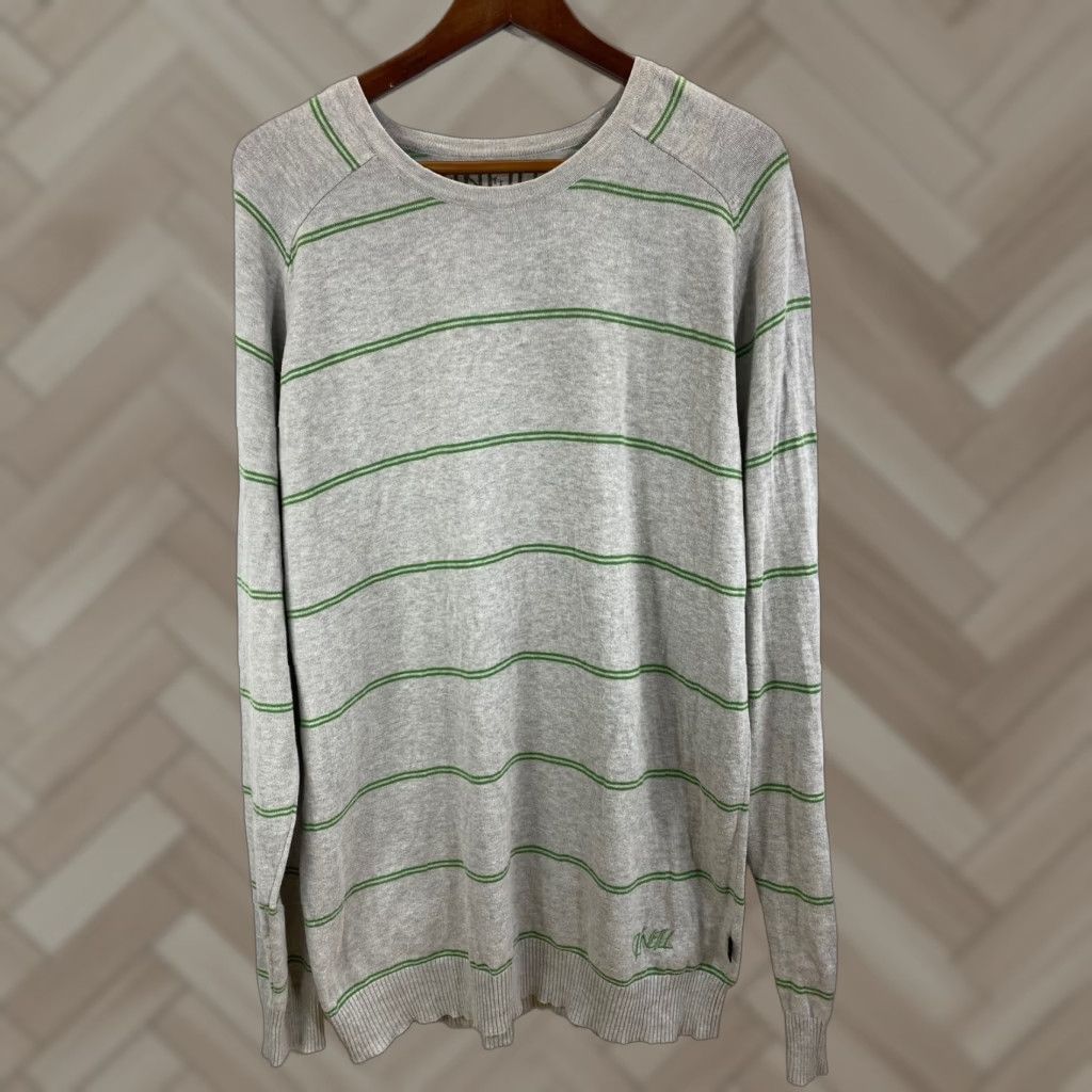 O'Neill O'Neill Men Long Sleeve Pullover Shirt XL Gray Green Crew Neck Striped Vintage No Size US XL / EU 56 / 4 - 1 Thumbnail