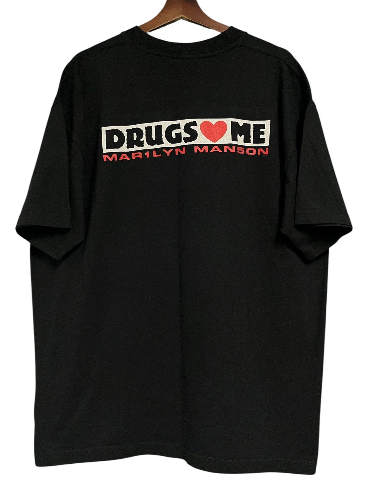 Band Tees Vintage Marilyn Manson 90s t shirt I love drugs Size US XL / EU 56 / 4 - 2 Thumbnail