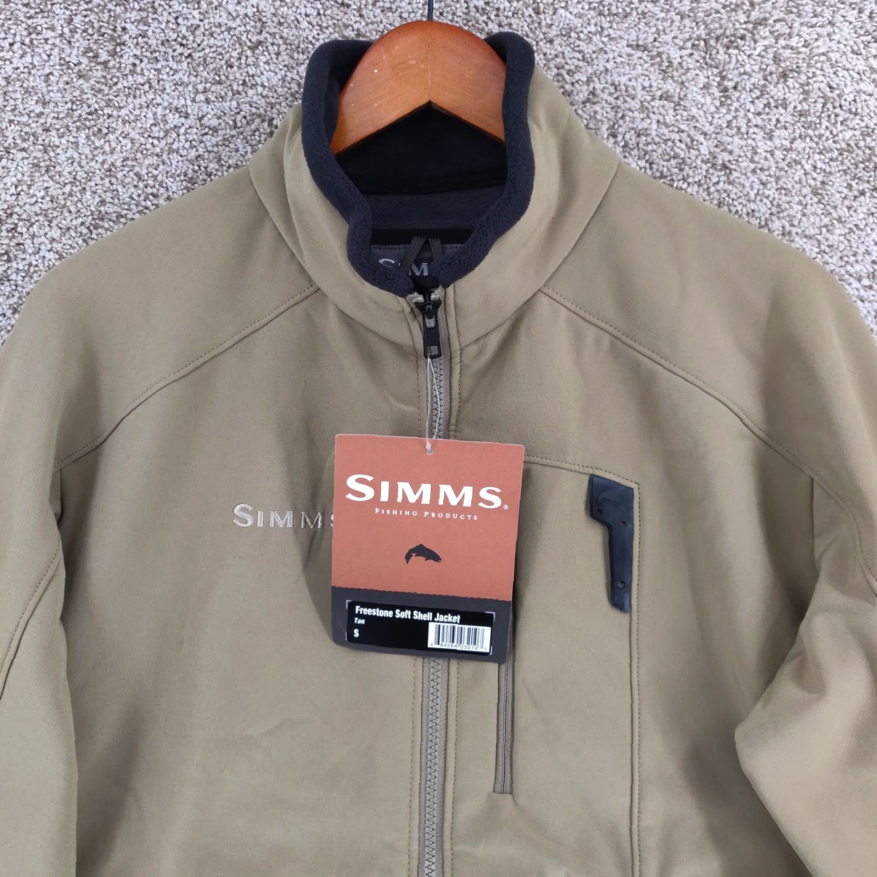 Vintage Simms Freestone Soft Shell Jacket Mens Small Brown Full Zip Windbreaker Size US S / EU 44-46 / 1 - 2 Thumbnail