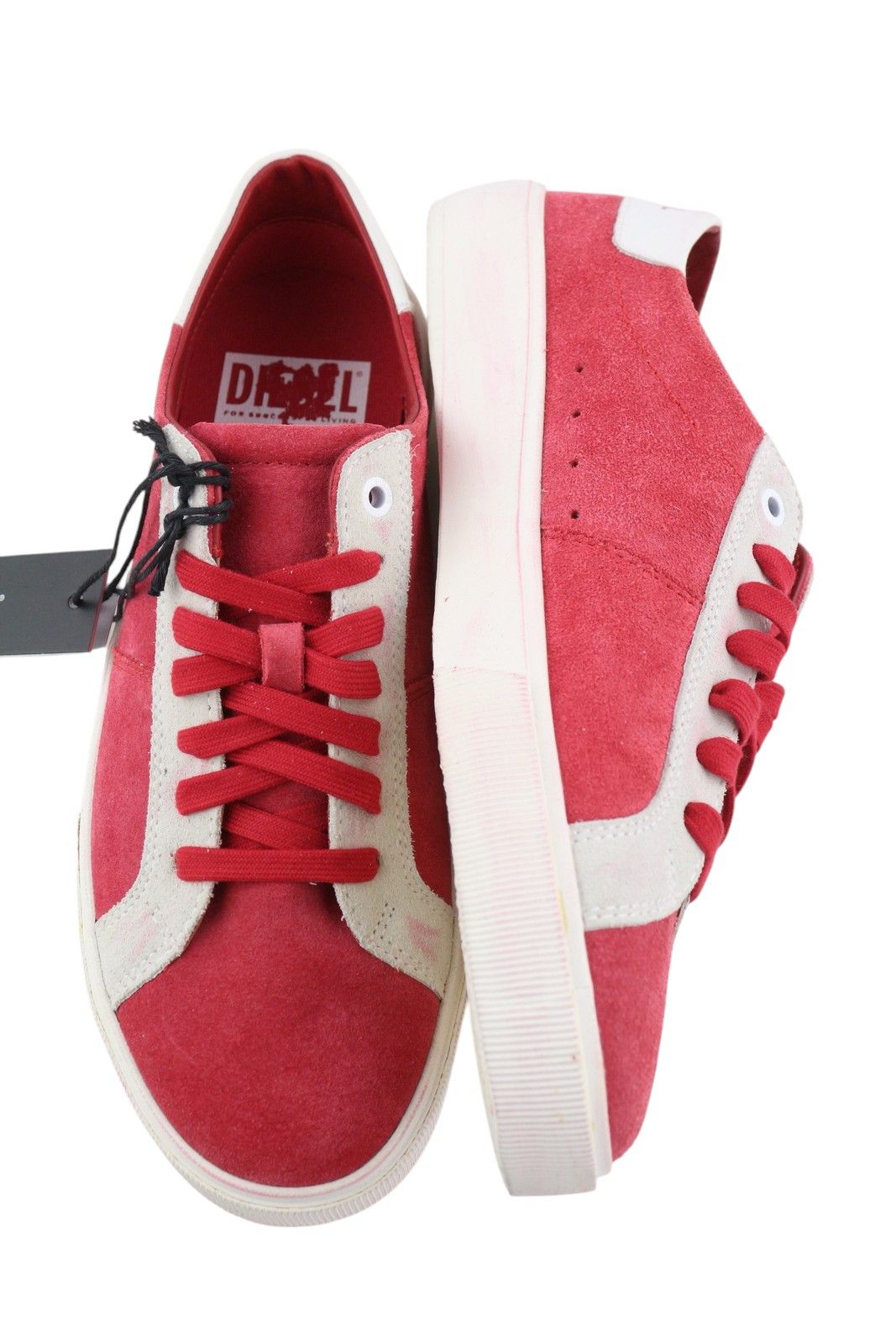 Diesel S-MYDORI LC EU41 Red Suede Leather 41523 Size US 8 / EU 41 - 4 Thumbnail