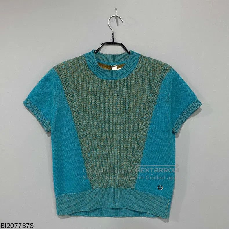 Hermes Hermes Teal Wool Knitted Short Sleeve Size S / US 4 / IT 40 - 2 Thumbnail