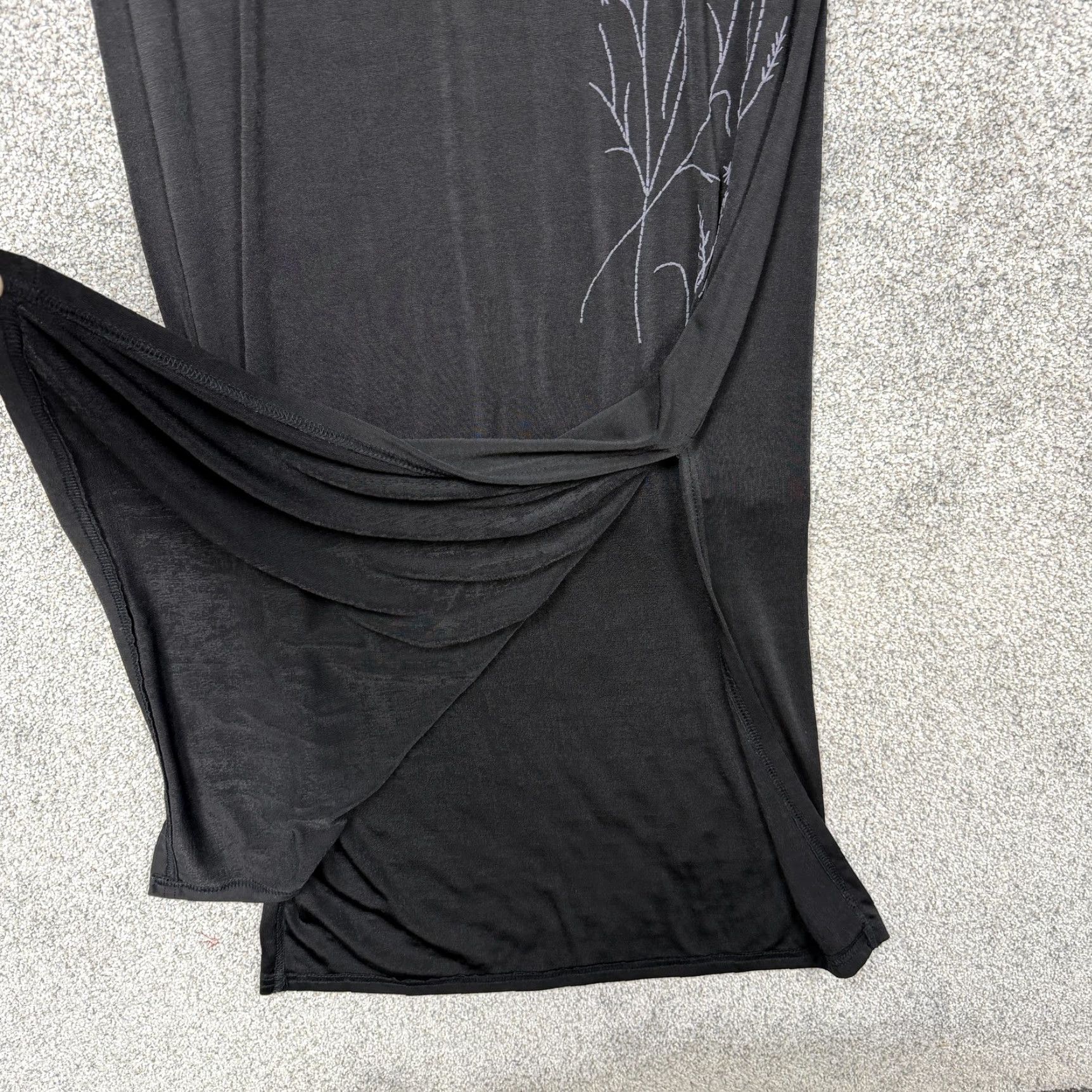 Vintage VINTAGE Y2K Embroidered Maxi Dress M Dark Floral Night Witchy Bohemian Gothic Grunge Retro Women’s Size M / US 6-8 / IT 42-44 - 4 Thumbnail