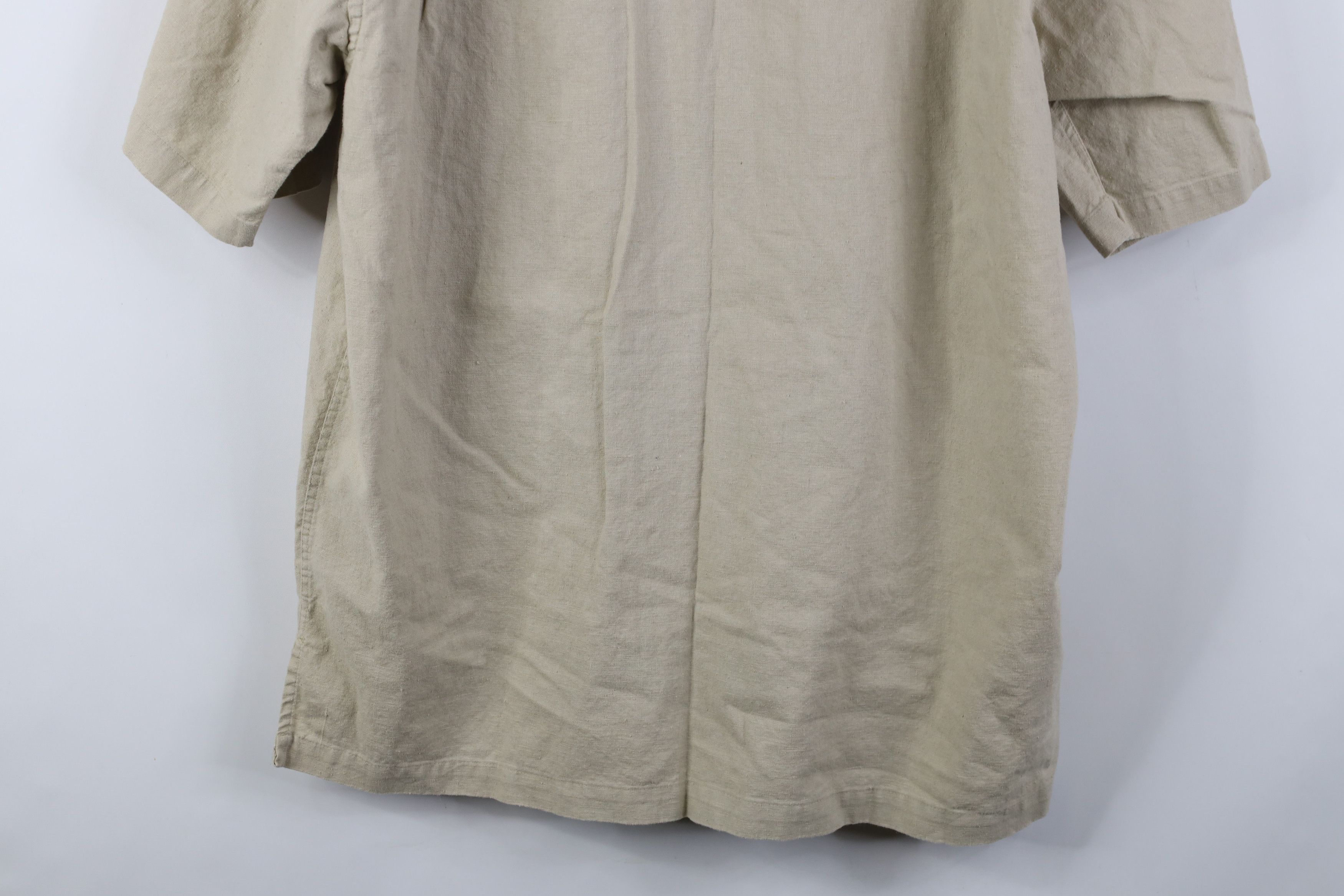 Vintage Vintage 90s Streetwear Heavy Linen Short Sleeve Button Shirt Size US L / EU 52-54 / 3 - 14 Thumbnail