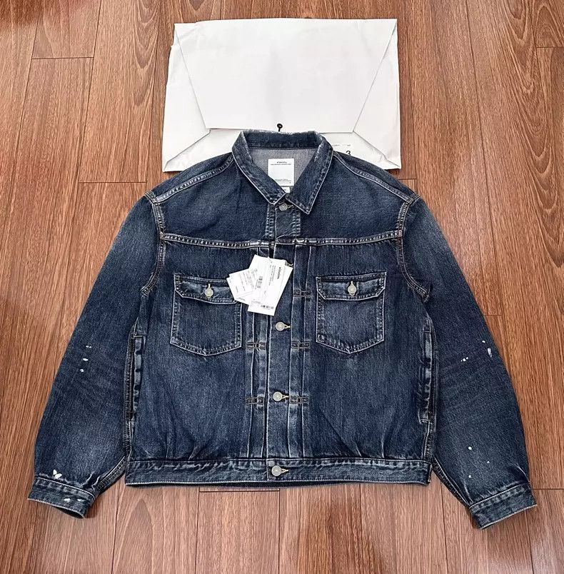 VISVIM Wide Denim Jacket with Ink Splatter