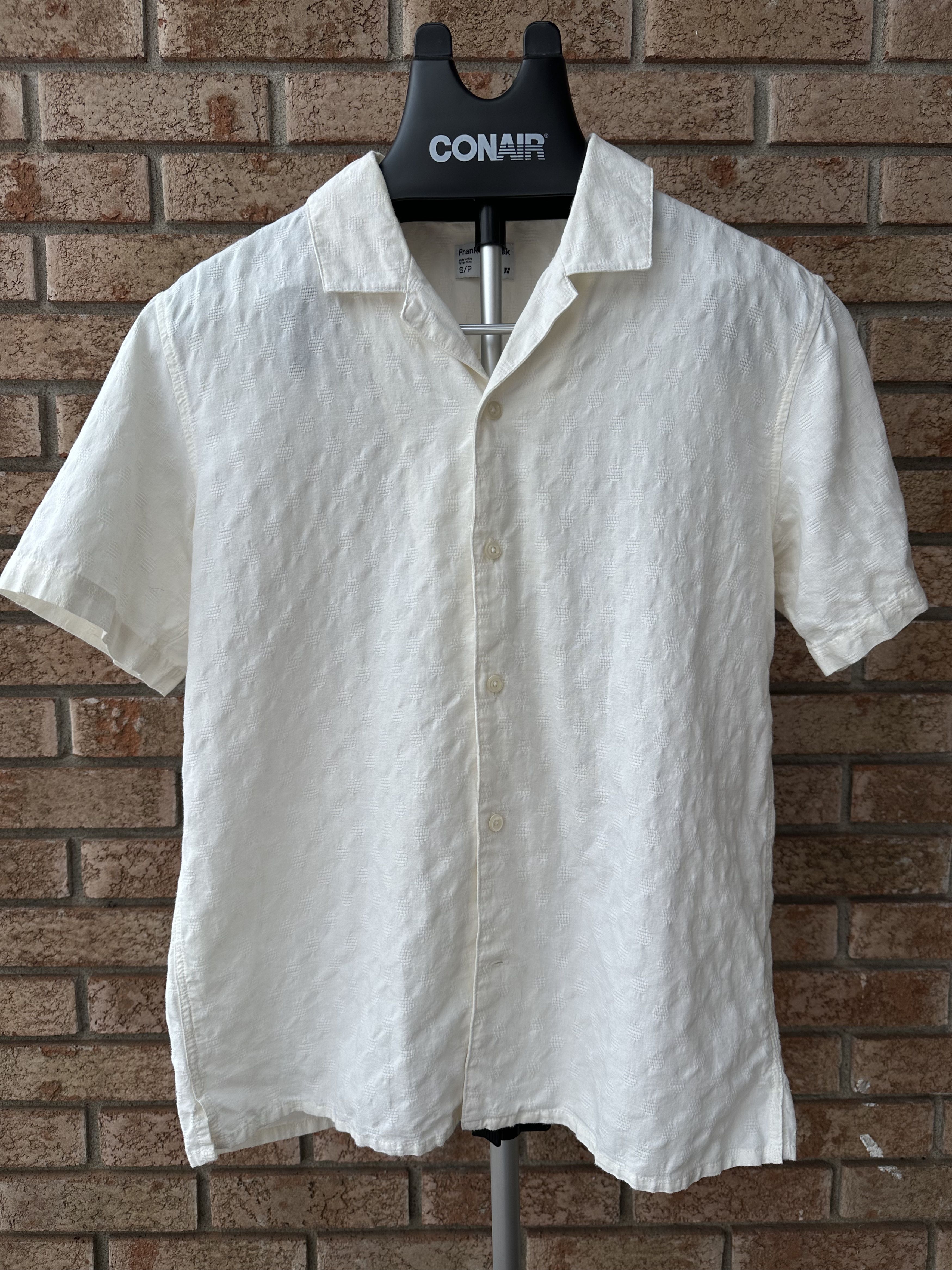 Cotton Linen Perforated Camp Collar Shirt