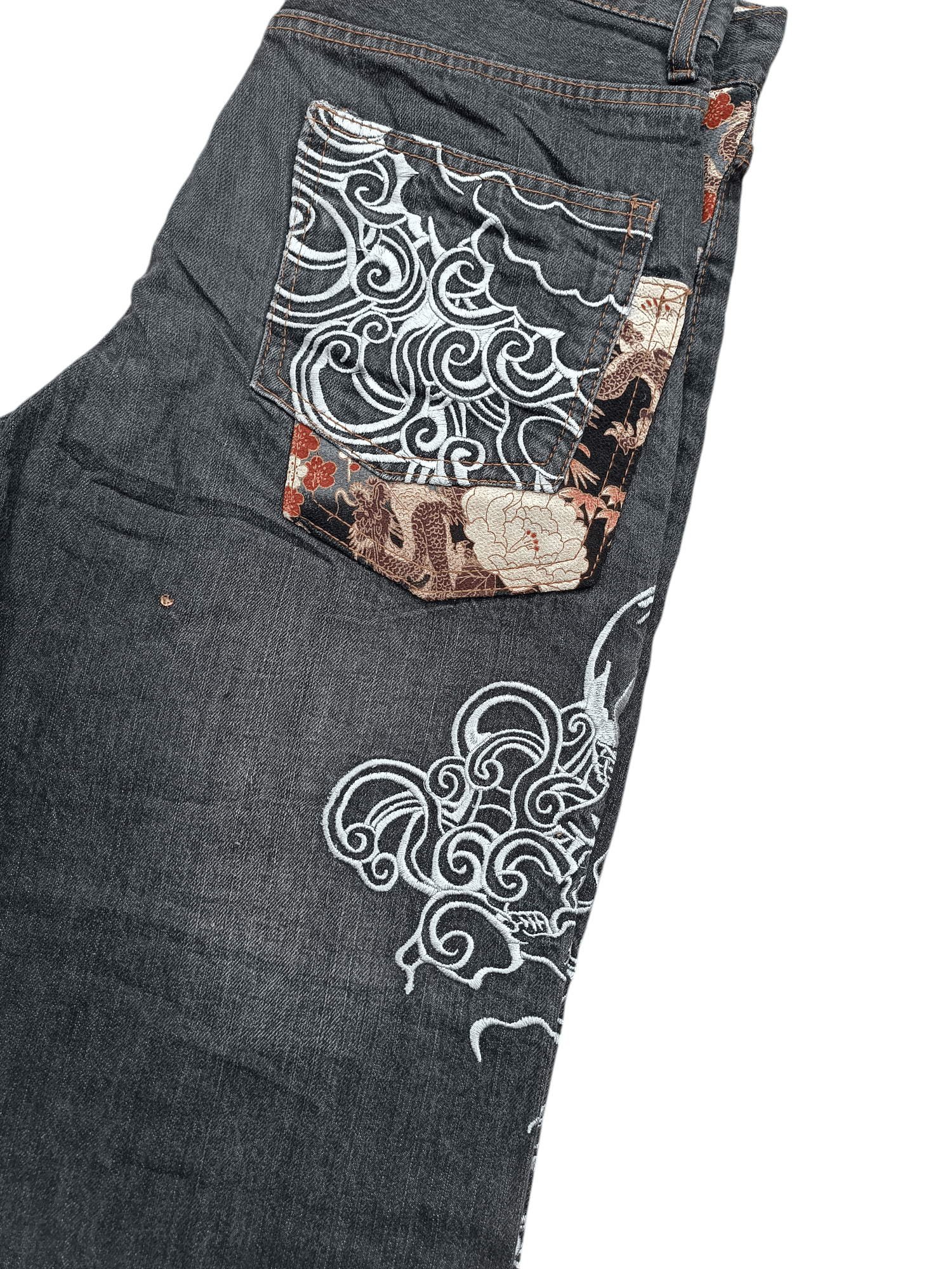 Japanese Brand × Kamakura × Tornado Mart RARE Japanese Brand Masai Dragon Embroidery Floral Denim Size US 32 / EU 48 - 13 Thumbnail