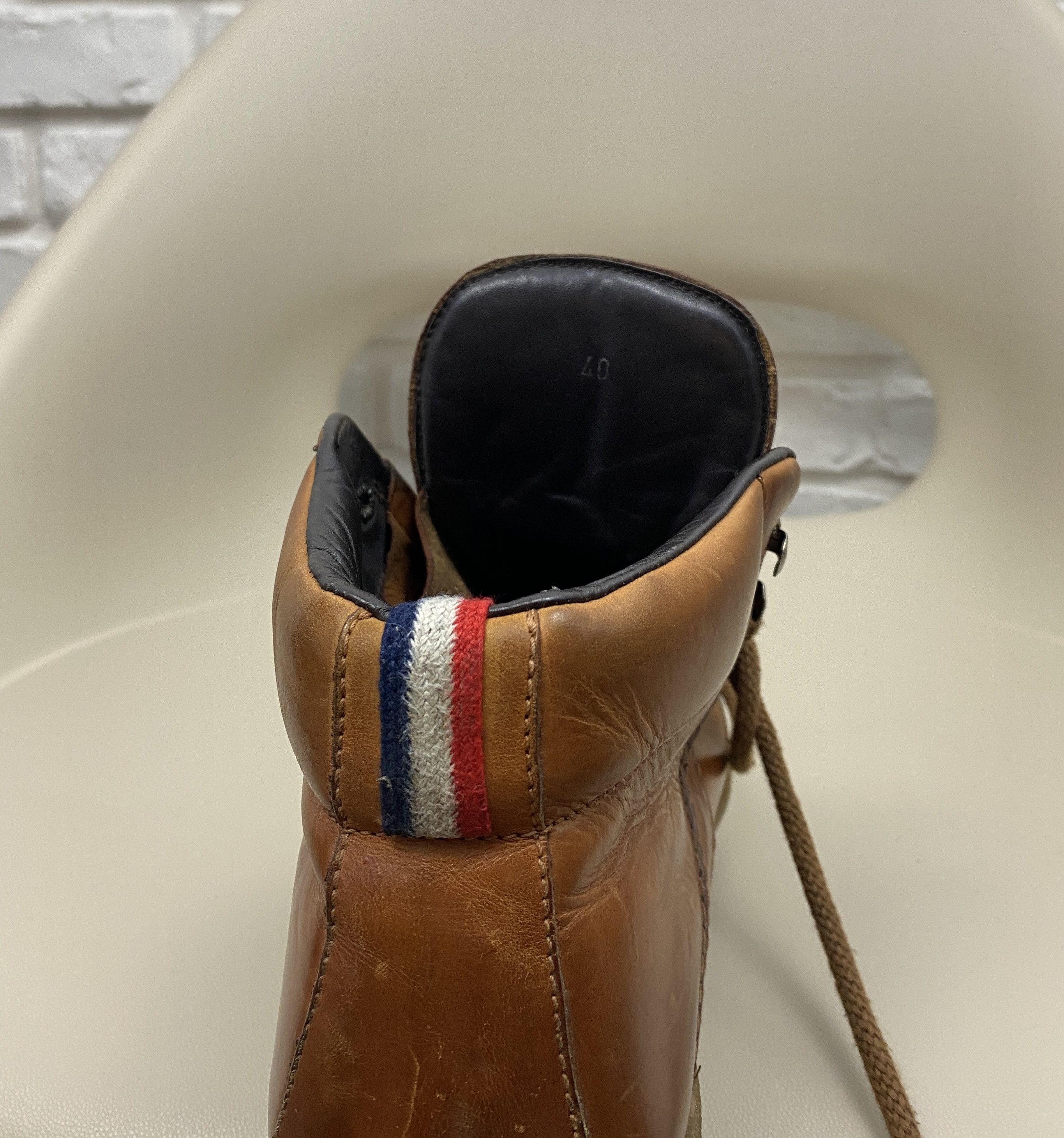 Moncler Moncler Full-Grain Leather Boots Brown Size 40 US 7 Size US 7 / EU 40 - 11 Thumbnail