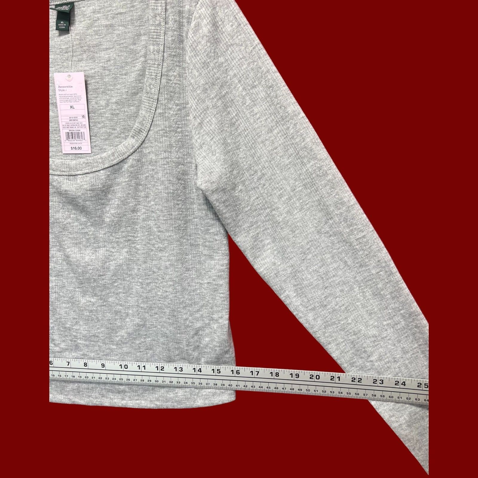 Other Wild Fable - Women's Long Sleeve T-Shirt - Grey - Extra Larg Size XL / US 12-14 / IT 48-50 - 5 Thumbnail
