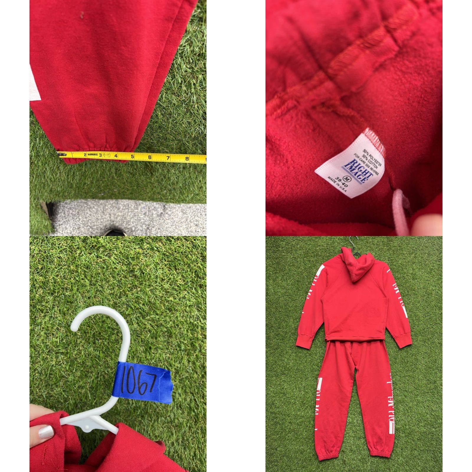 Vintage VINTAGE Milwaukee Tracksuit Mens M Red Polyester Zip Tracksuit Costume Agent Halloween Cosplay Man Mens Medium Red Tracksuit 80s Beer Size 40R - 9 Thumbnail