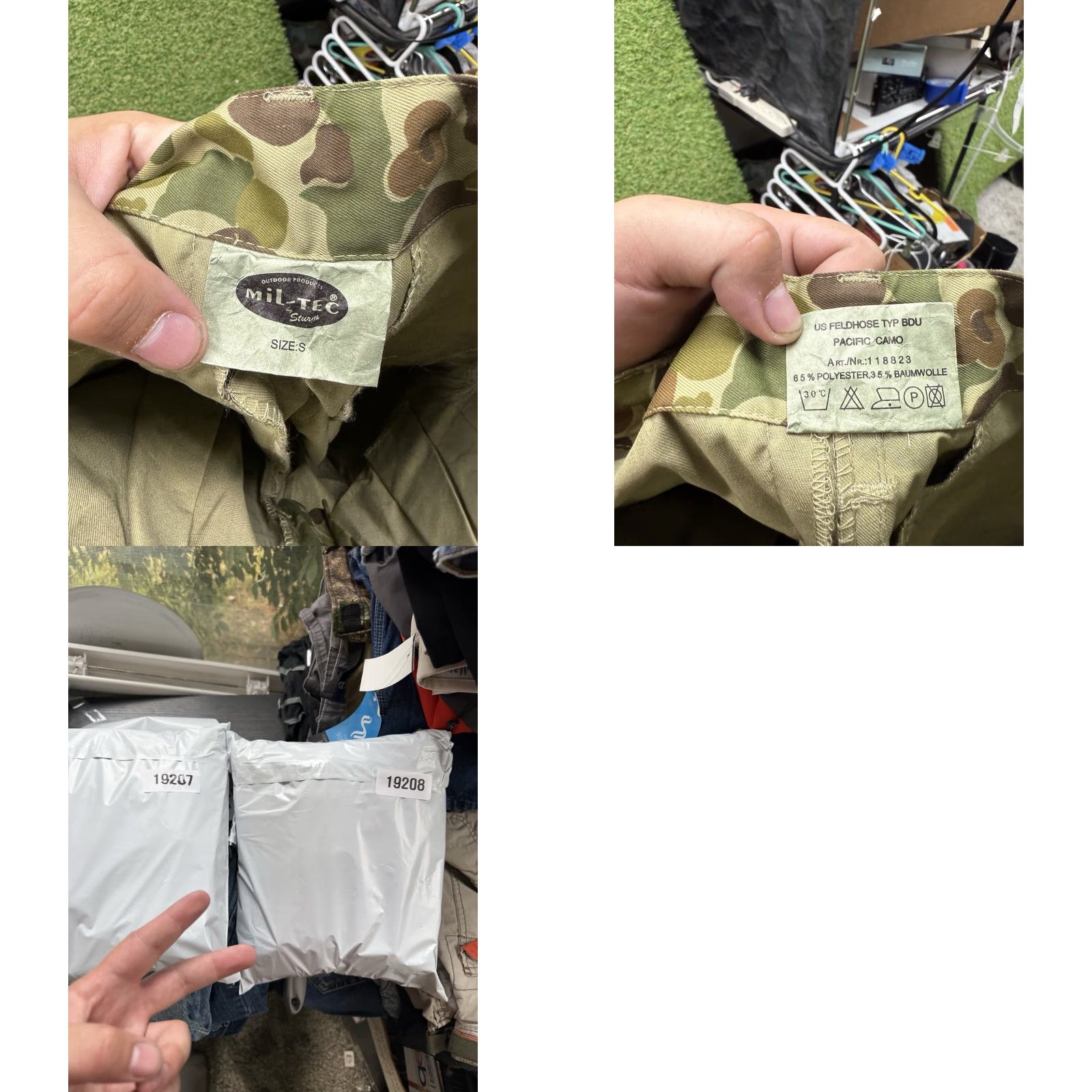Vintage Mil-Tec BDU Pants Mens Small Pacific Camouflage Cargo Adjustable Waist 28x31 Green Regular Straight Size US 29 - 8 Thumbnail