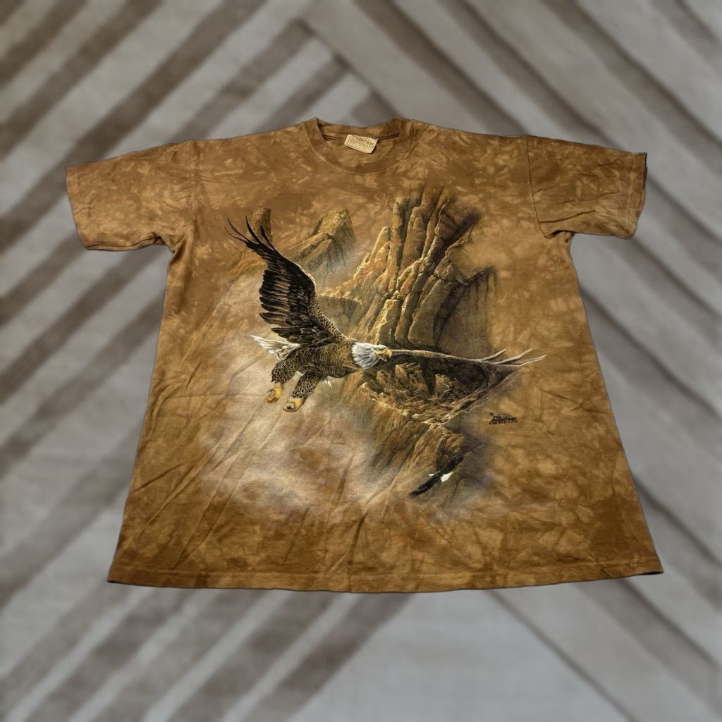 The Mountain VINTAGE The Mountain Bald Eagle Nature Tie Dye T-Shirt Mens XL Brown USA Made 90s Eagles Nature USA Mens XL Size US XL / EU 56 / 4 - 1 Thumbnail