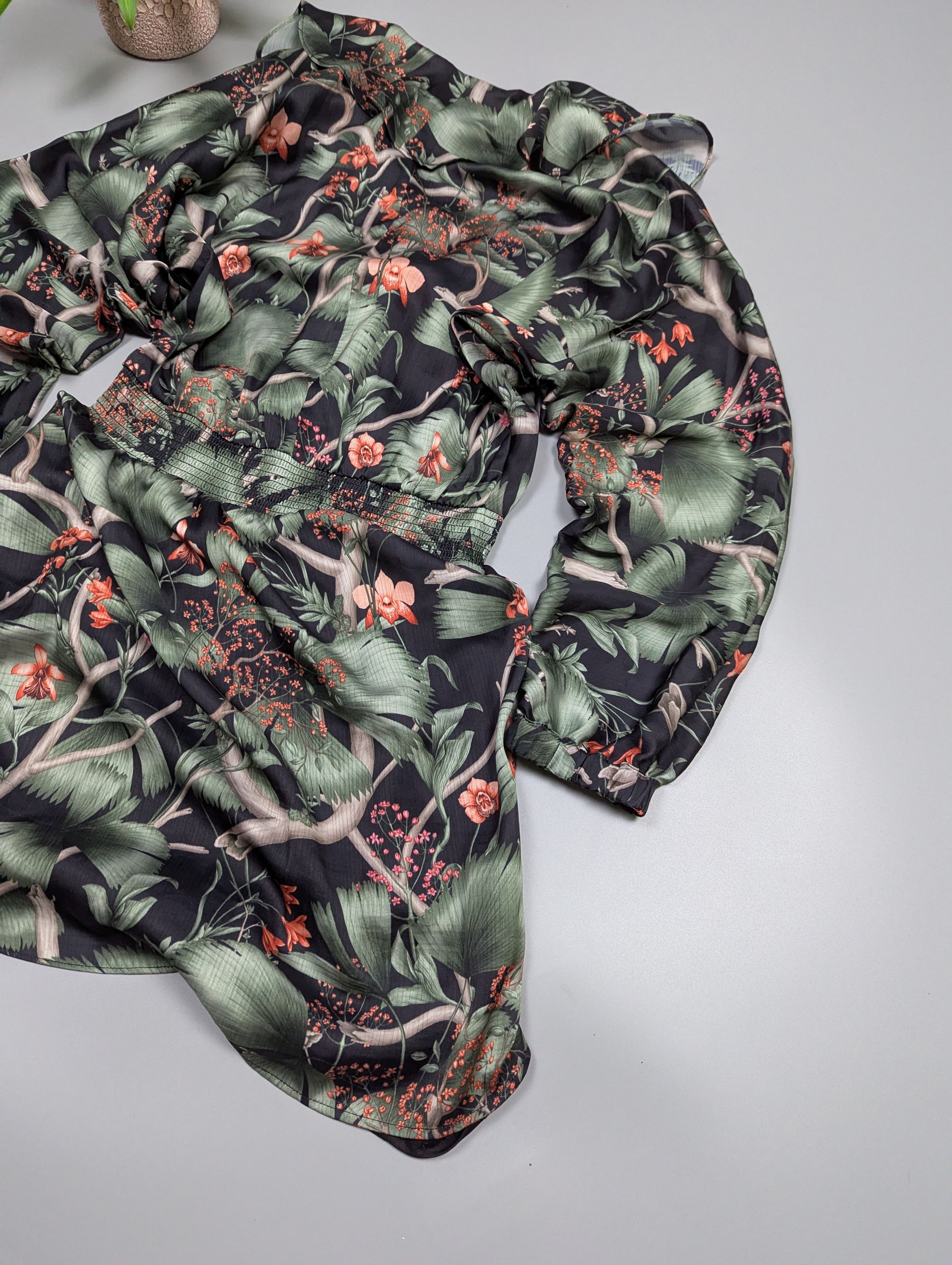 Johanna Ortiz Johanna Ortiz x H&M Floral Mini Dress Puffed Sleeves Size S / US 4 / IT 40 - 16 Thumbnail