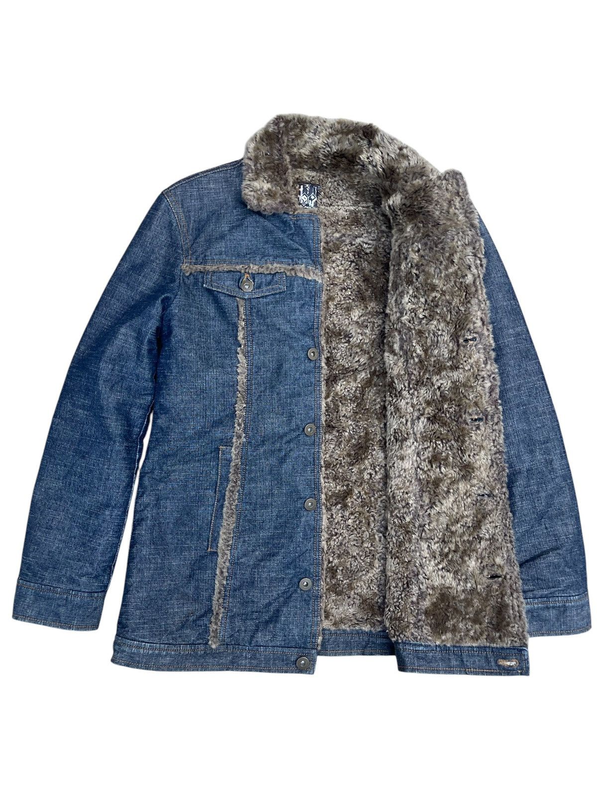 Japanese Brand × Vintage Japanese And A Sherpa Denim Jacket - Cozy Streetwear Size 38 Size US M / EU 48-50 / 2 - 4 Thumbnail