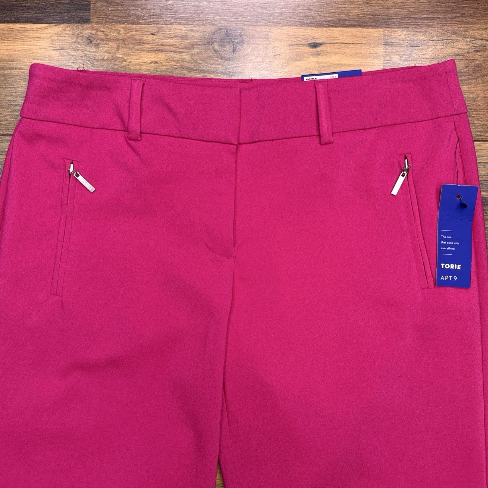 Apt. 9 Apt. 9 Pink Capri Pants Womens 8 Mid Rise Stretch Flat Front Straight Leg Workwear Casual Size 30" / US 8 / IT 44 - 2 Thumbnail