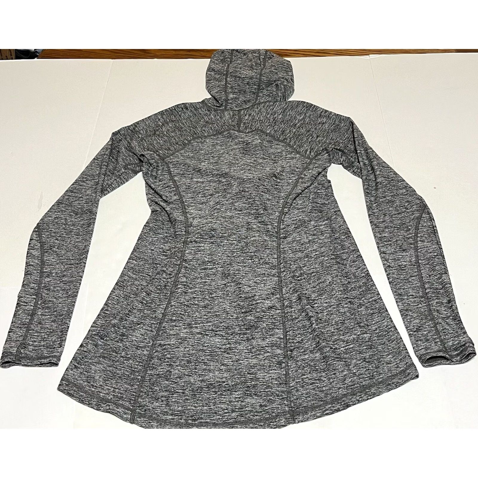 Athleta Athleta Hooded Full Zip Up Jacket Womens S Gray Heather Vitamin Sea Full Zip Comfort Pockets Athleisure Winter Spring Fall Gym & Training Size S / US 4 / IT 40 - 3 Thumbnail