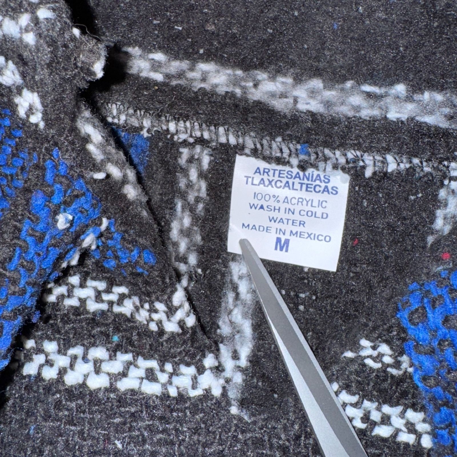 Other Baja Mexican Poncho Hoodie Pullover Blue Drug Rug Medium Sur Size US M / EU 48-50 / 2 - 2 Thumbnail
