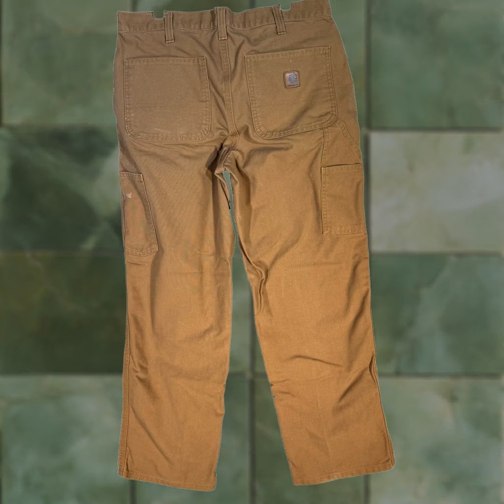 Carhartt VINTAGE Carhartt Pants Mens 34x29 Brown Dungaree Fit Work Carpenter Twill Paint Stains Size US 34 / EU 50 - 1 Thumbnail
