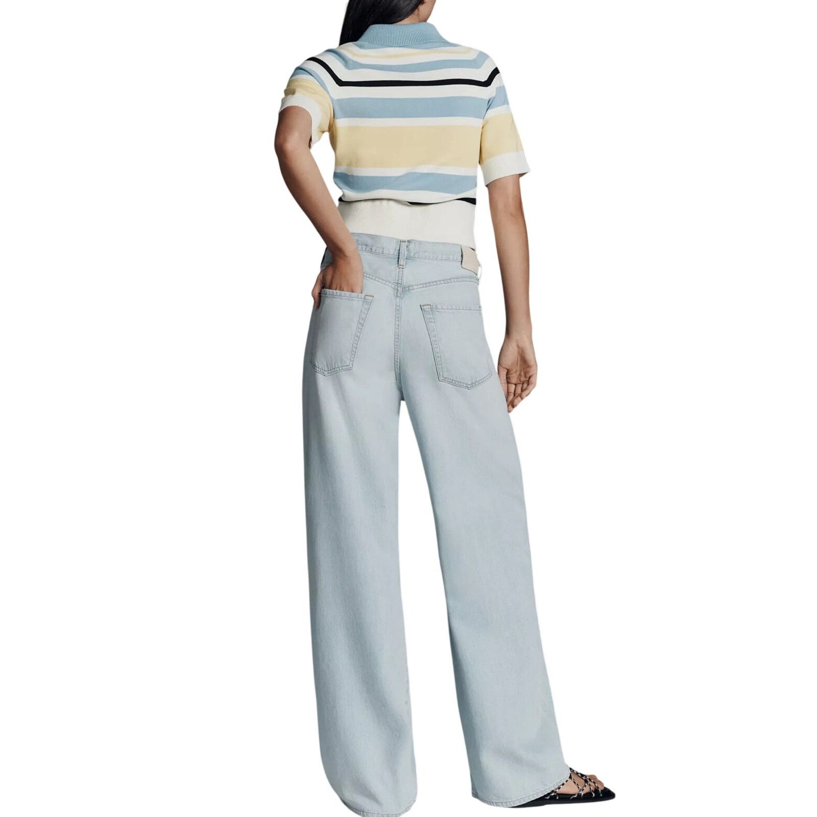 Citizens Of Humanity Brynn Drawstring High-Rise Wide Leg Denim Jeans 32 NWT Size 32" / US 10 / IT 46 - 9 Thumbnail