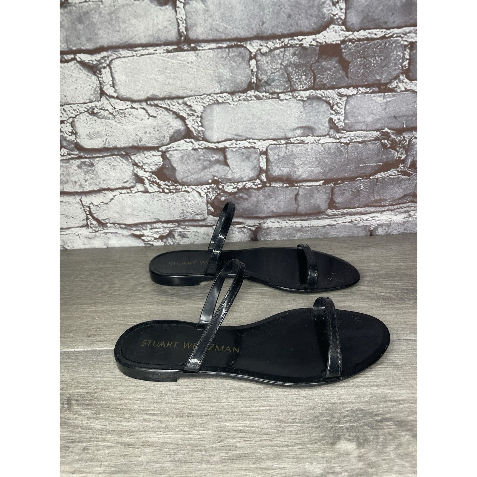 Stuart Weitzman Stuart Weitzman Black Sawyer Jelly Flats Slides Sandals Wome Size US 7 / IT 37 - 14 Thumbnail