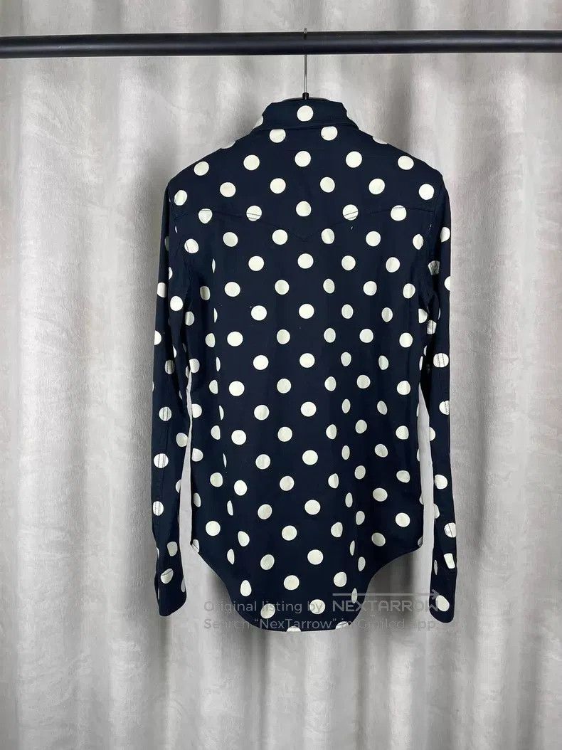 Saint Laurent Paris Saint Laurent Paris Cat Eye扣 Polka Dot Denim Shirt i Size US XS / EU 42 / 0 - 2 Thumbnail