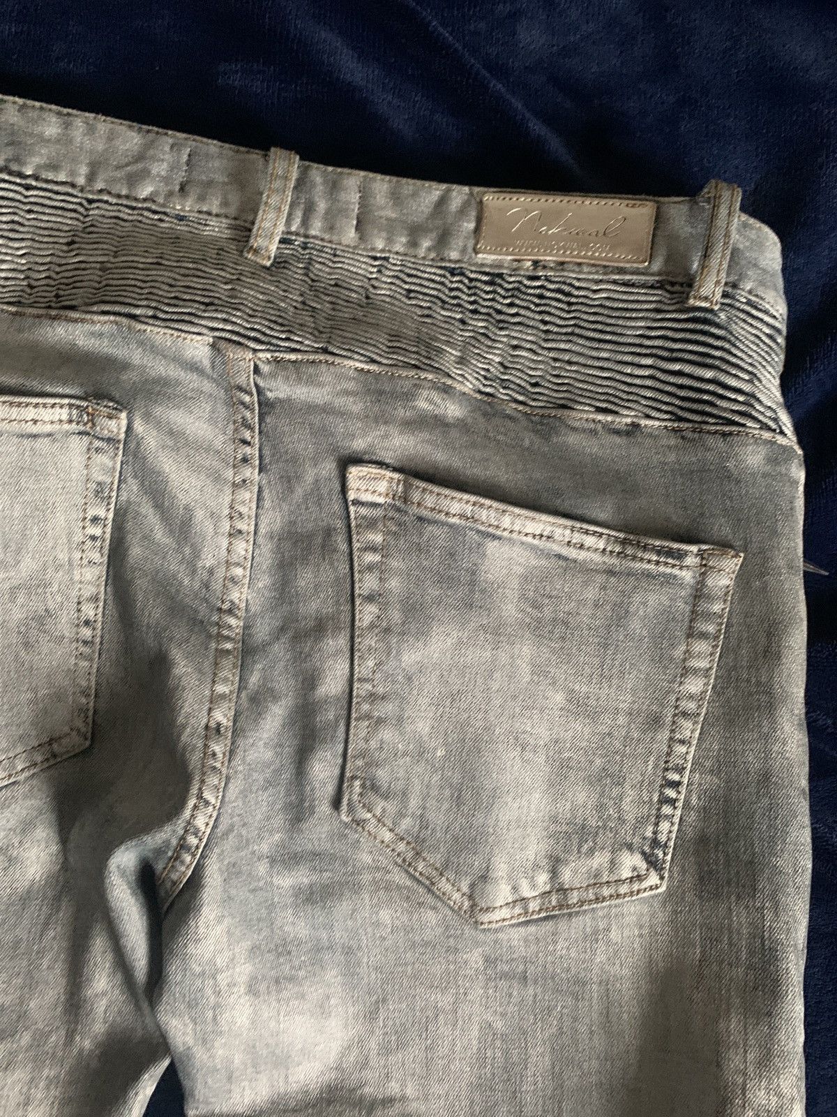 Other Custom Silver Biker Jeans Balmain Like 2000s Fashion Swag Size US 34 / EU 50 - 19 Thumbnail
