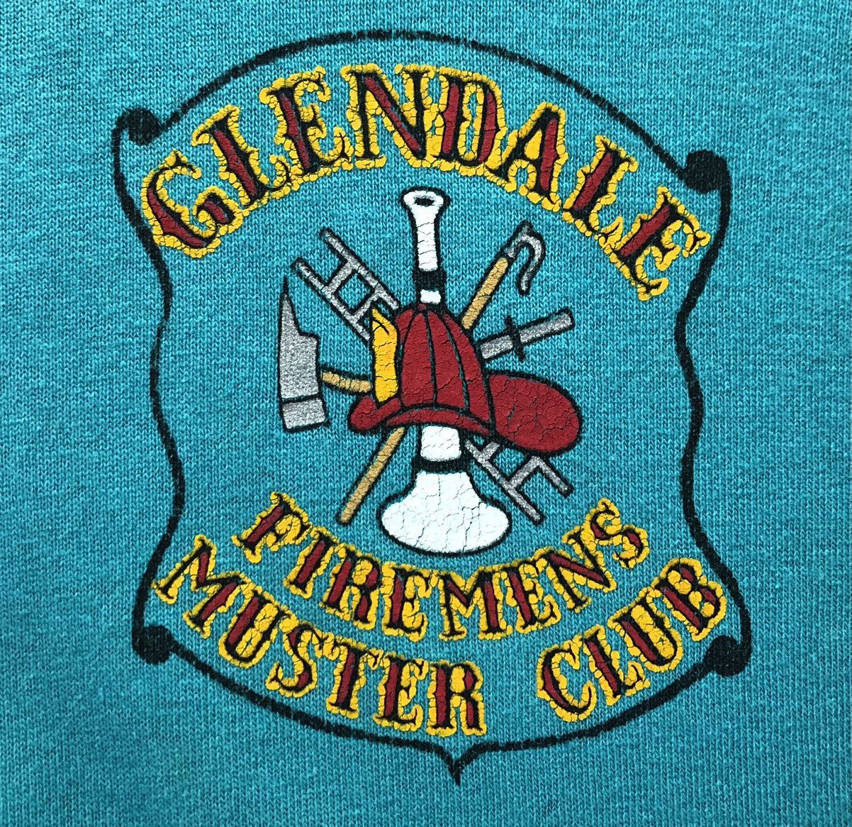 Vintage Vintage Oneita Glendale Firemens Muster Club T-Shirt Size US XL / EU 56 / 4 - 4 Thumbnail