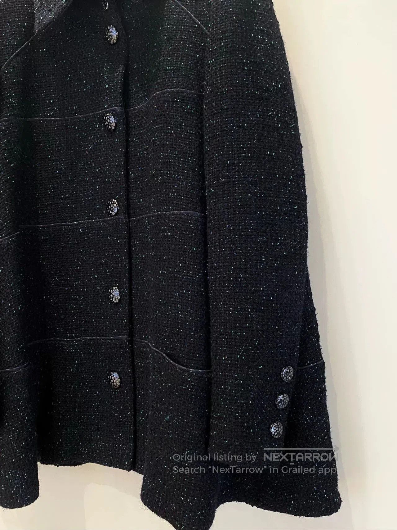 Chanel Chanel 18k Forest Green Tweed Collar Coat. Size US M / EU 48-50 / 2 - 2 Thumbnail